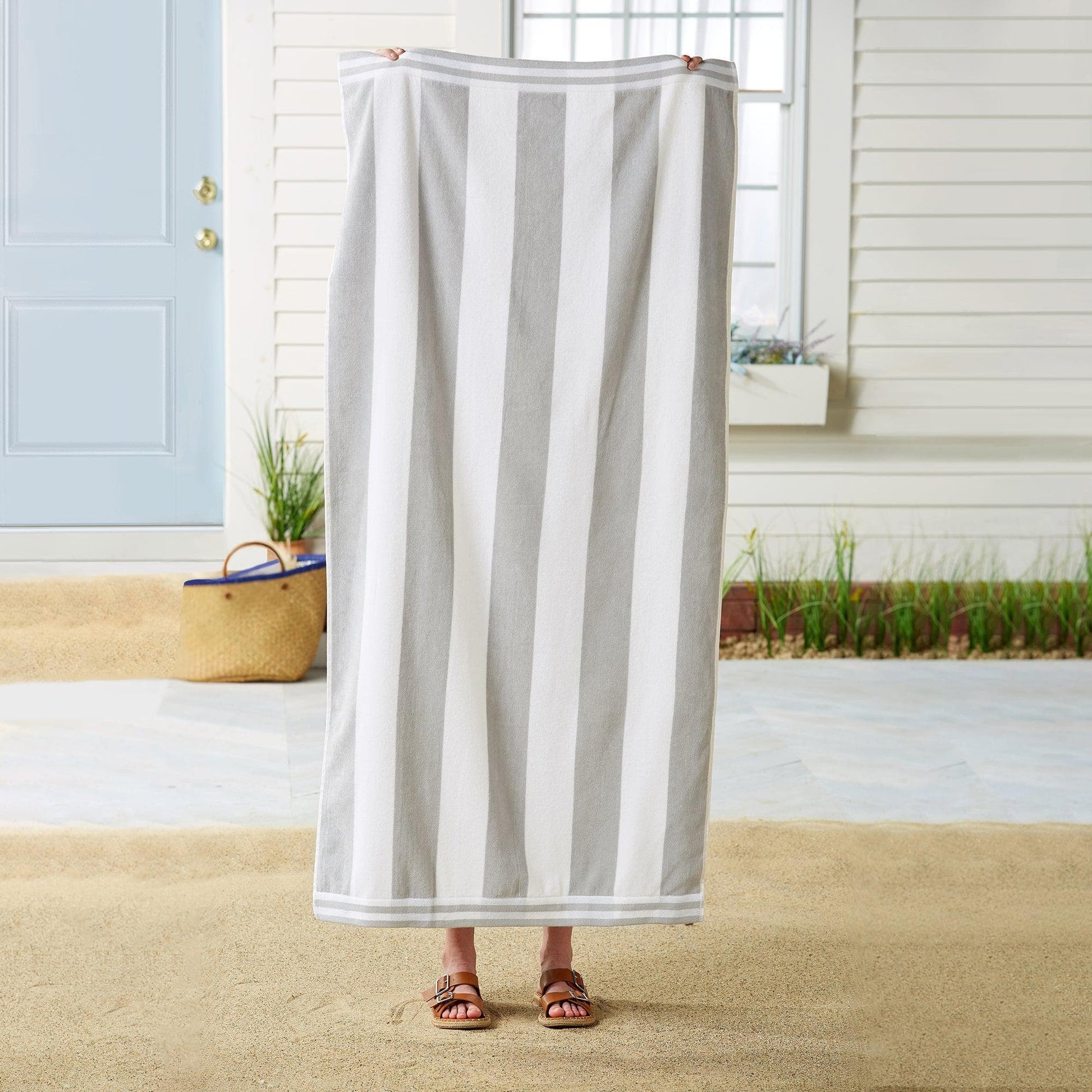 Oversized Striped Cabana Beach Towel - Edgartown Collection - Best Buy Furniture