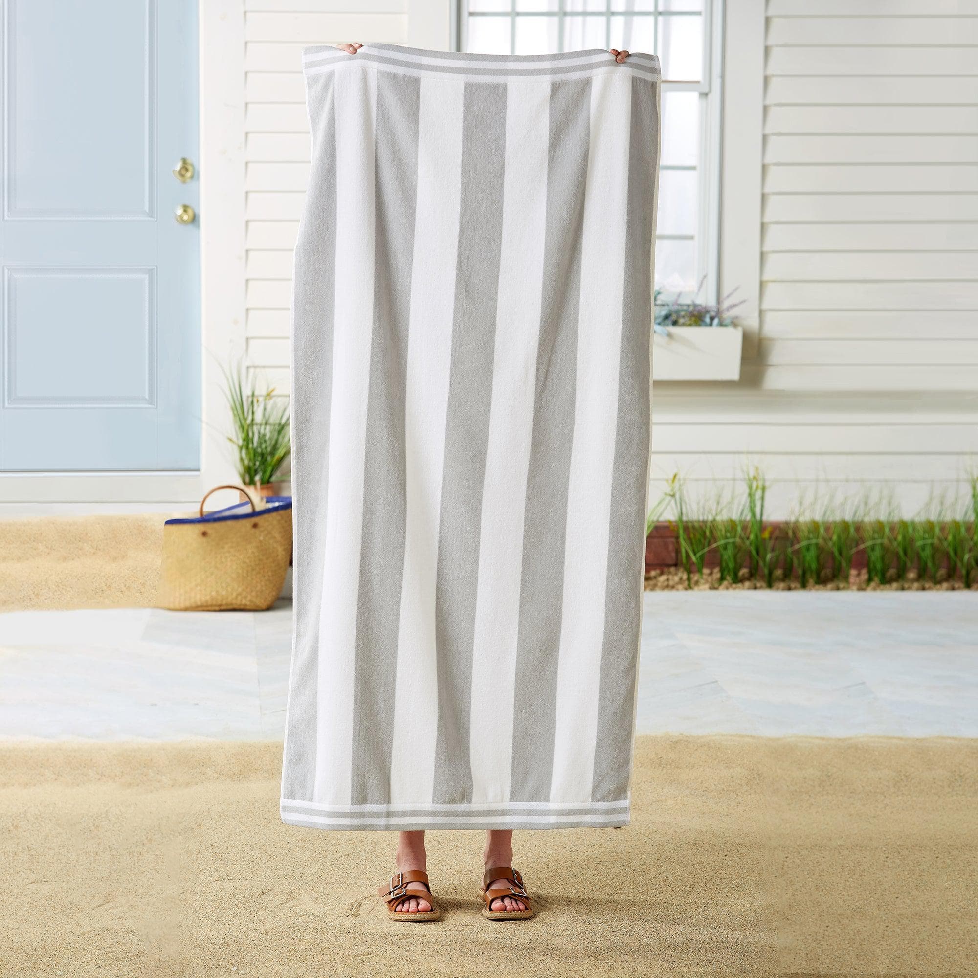 Oversized Striped Cabana Beach Towel - Edgartown Collection - Best Buy Furniture