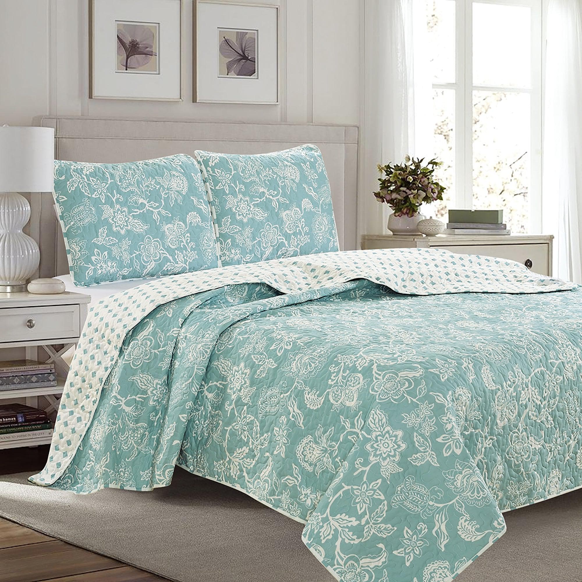 3-Piece Floral Quilt - Emma Collection - Best Buy Furniture