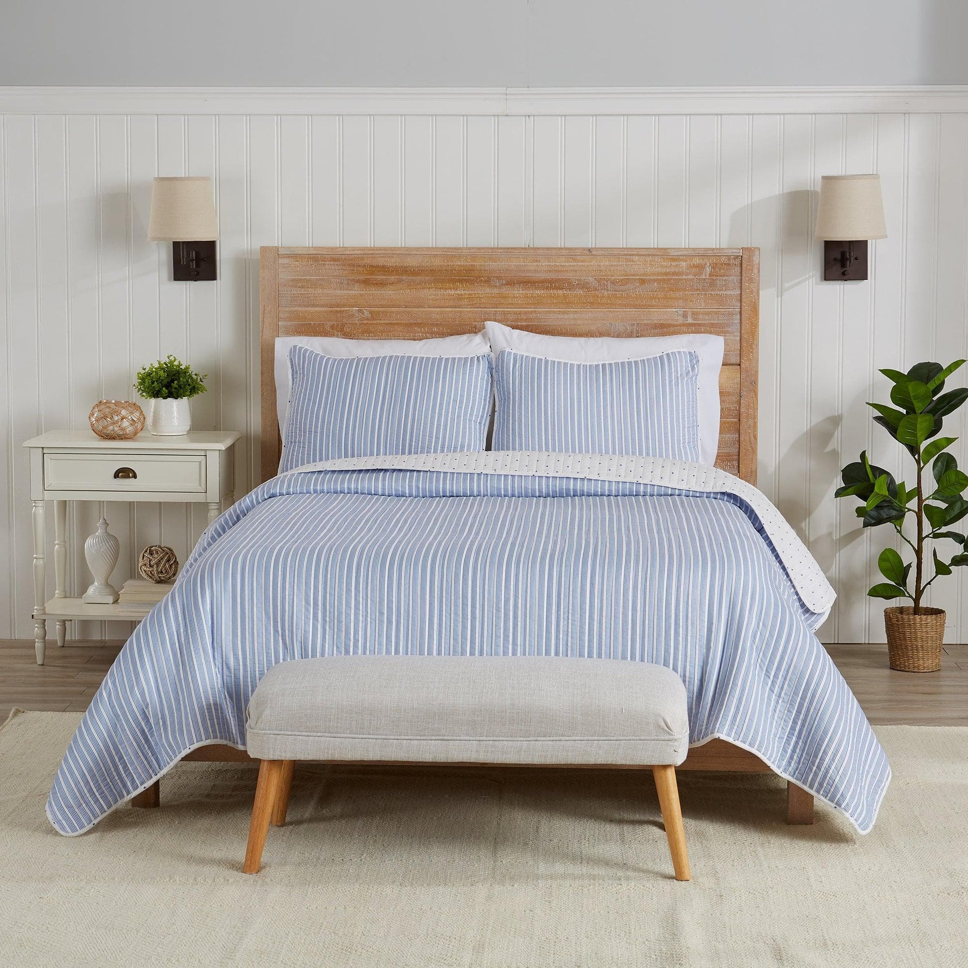 3-Piece Stripe Quilt - Marcie Collection - Best Buy Furniture