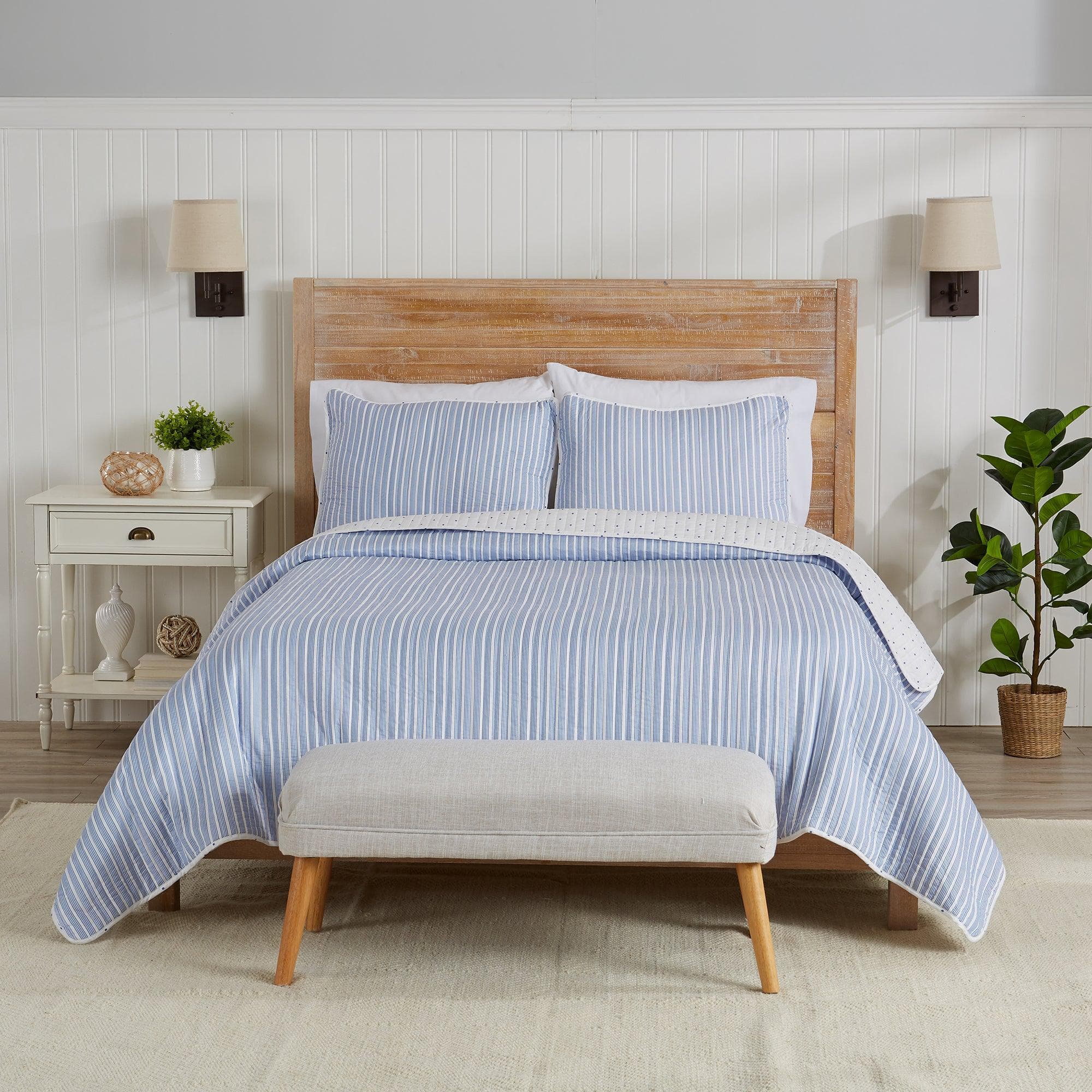 3-Piece Stripe Quilt - Marcie Collection - Best Buy Furniture