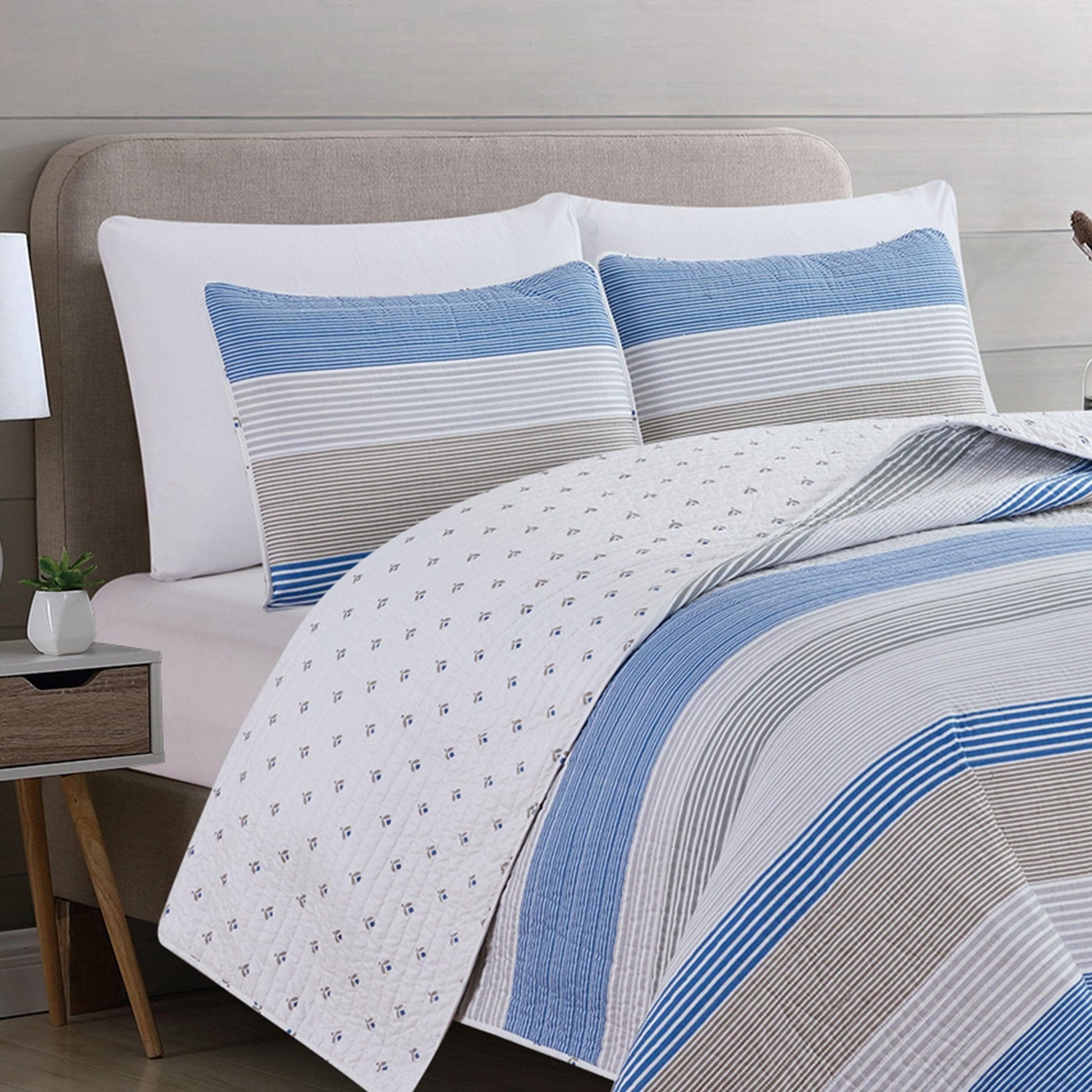 3 Piece Striped Quilt Set - Bryce Collection - Best Buy Furniture