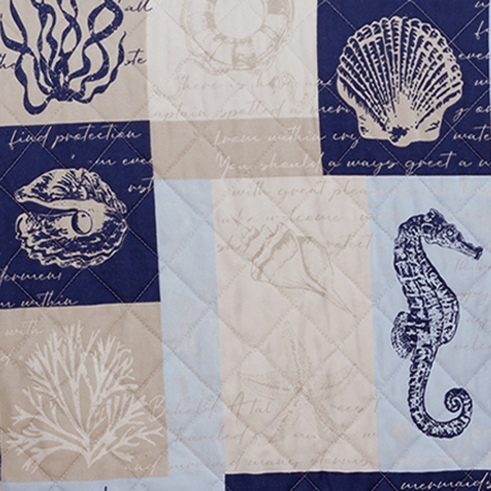 Seaside Patchwork Coastal Quilt Set - Caspian Collection - Best Buy Furniture