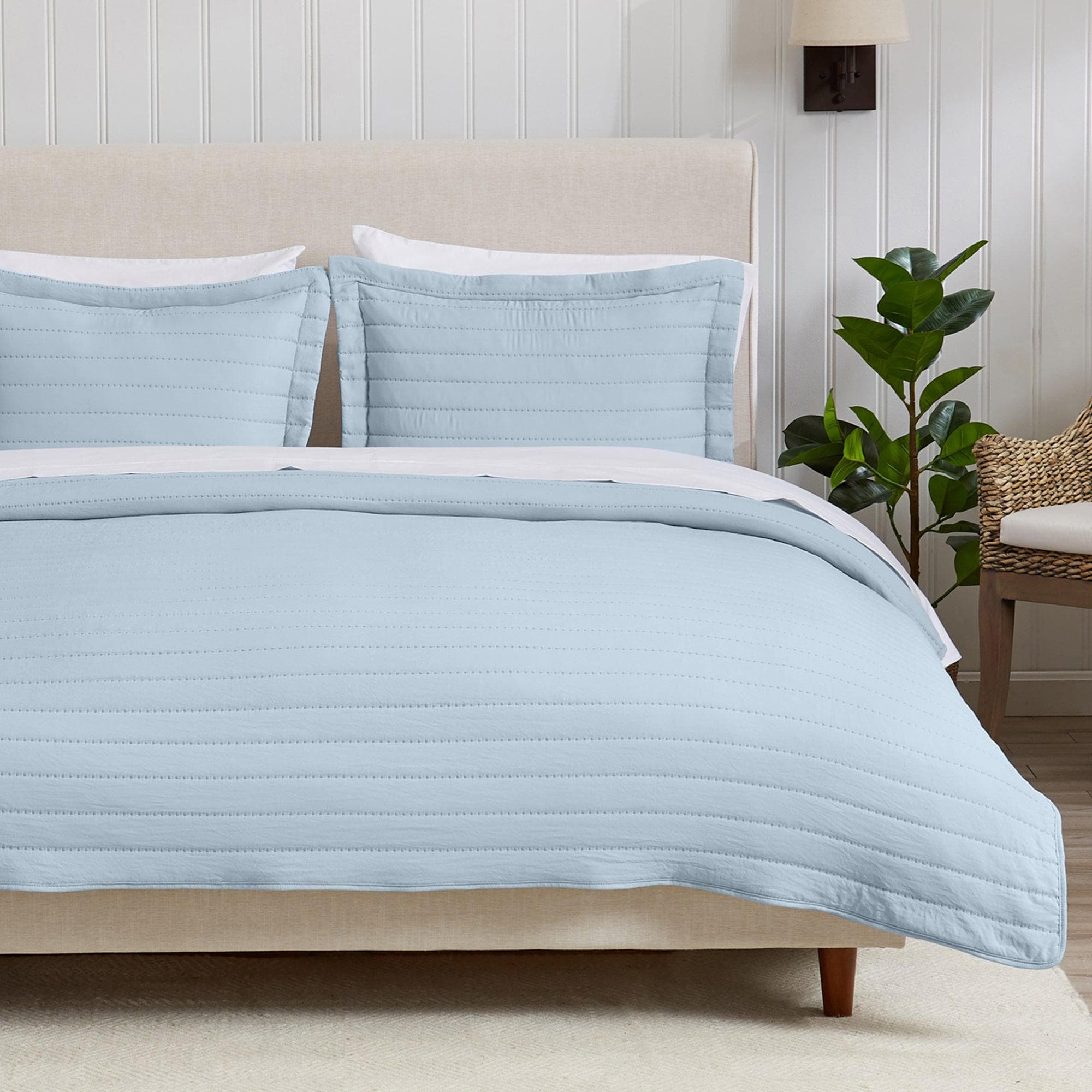 3-Piece Solid Striped Quilt - Virginia Collection - Best Buy Furniture
