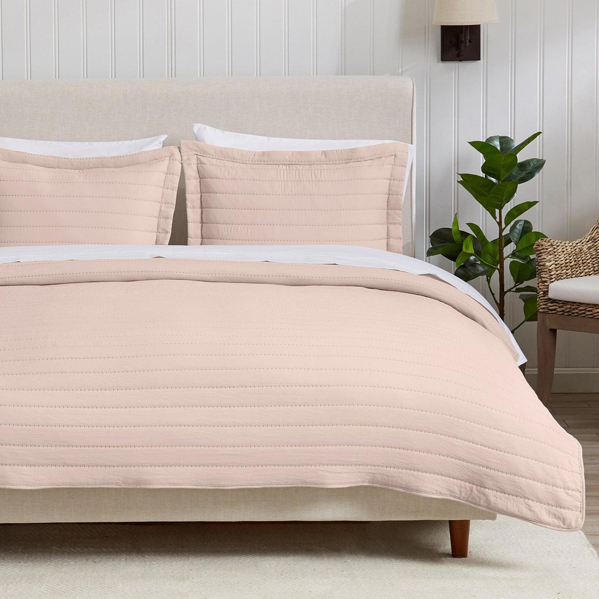 3-Piece Solid Striped Quilt - Virginia Collection - Best Buy Furniture