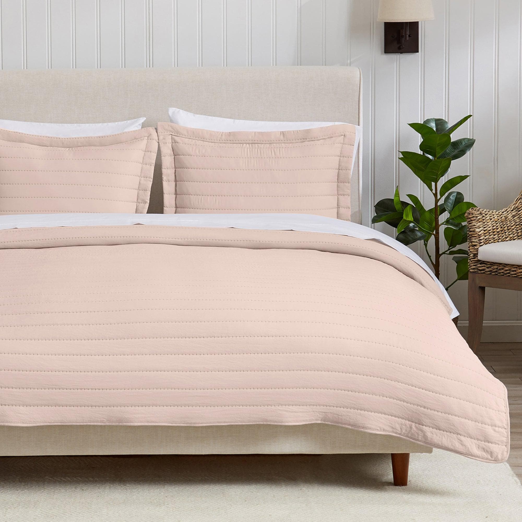 3-Piece Solid Striped Quilt - Virginia Collection - Best Buy Furniture