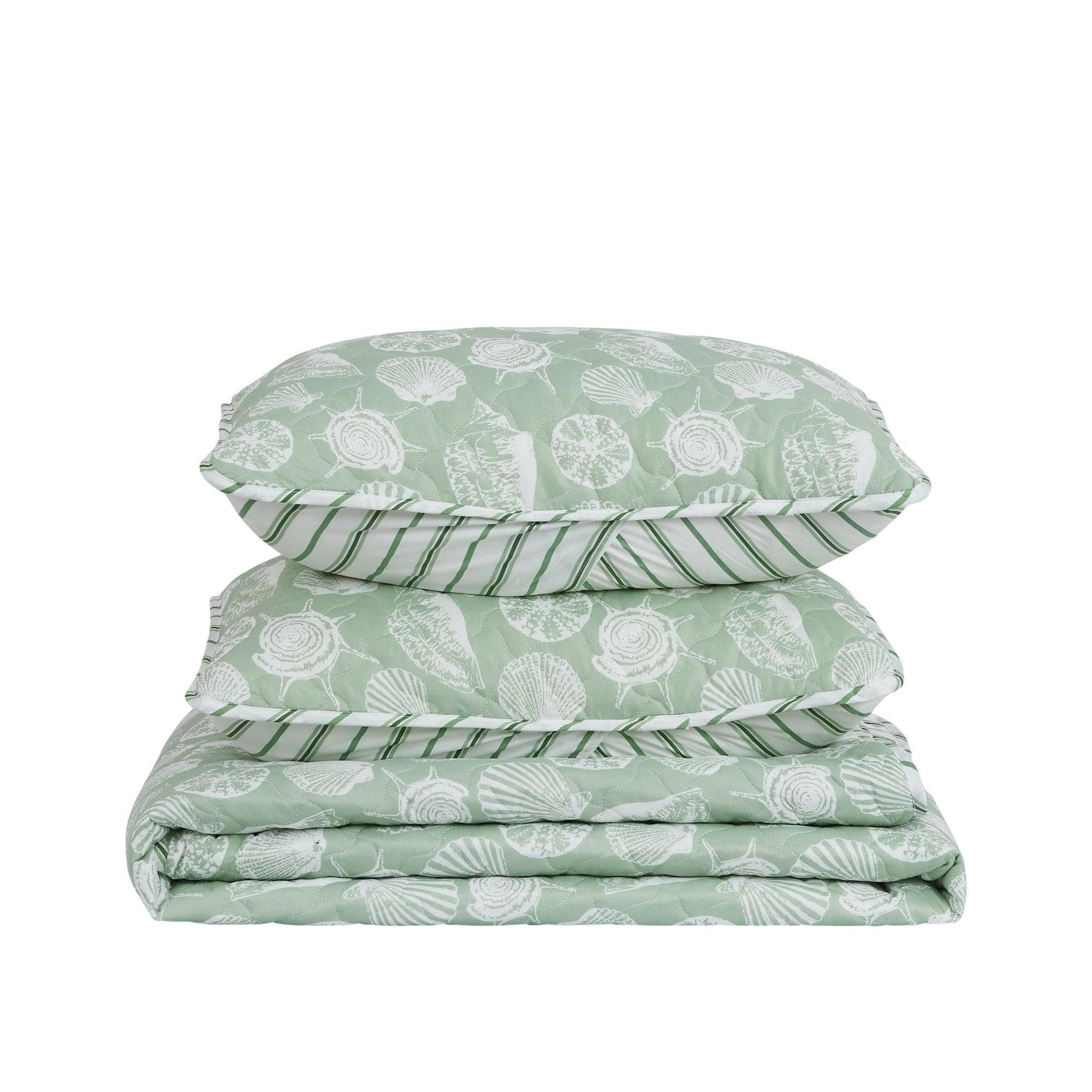 Green Seashell Quilt - Emerald Bay - Best Buy Furniture