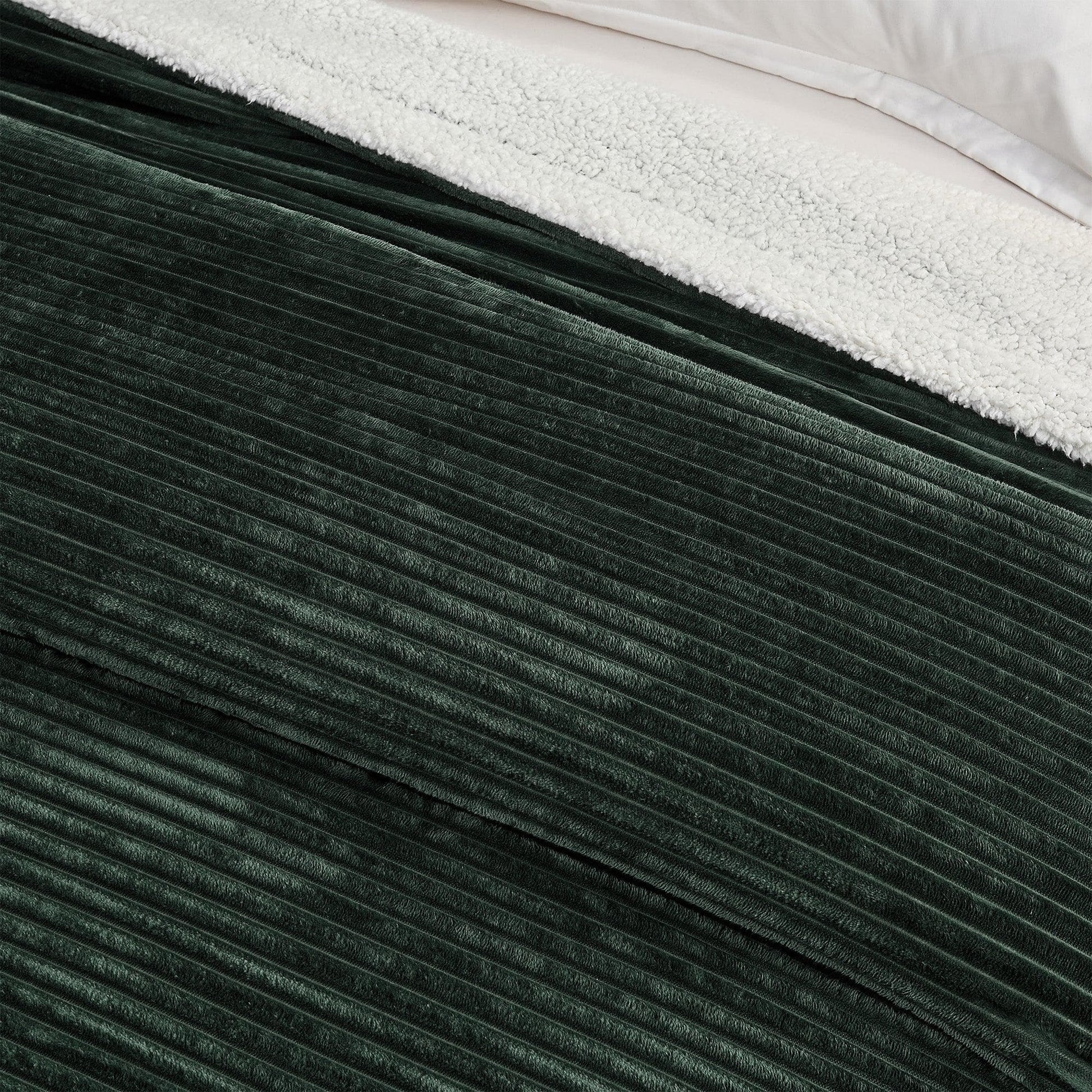Ribbed Sherpa Throw Blanket - Corduroy Collection - Best Buy Furniture