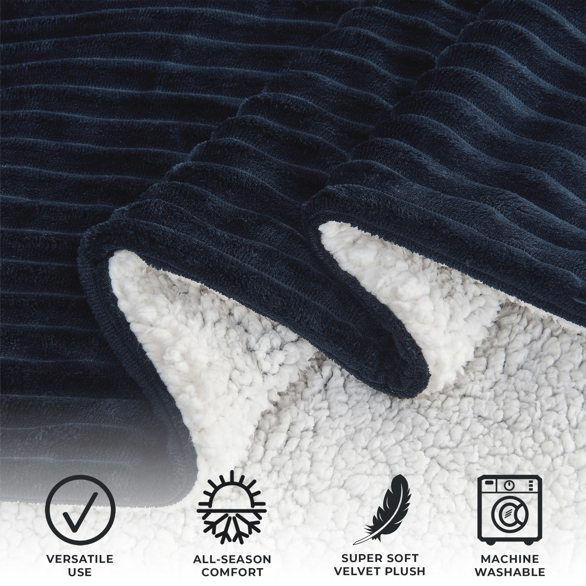 Ribbed Sherpa Throw Blanket - Corduroy Collection - Best Buy Furniture