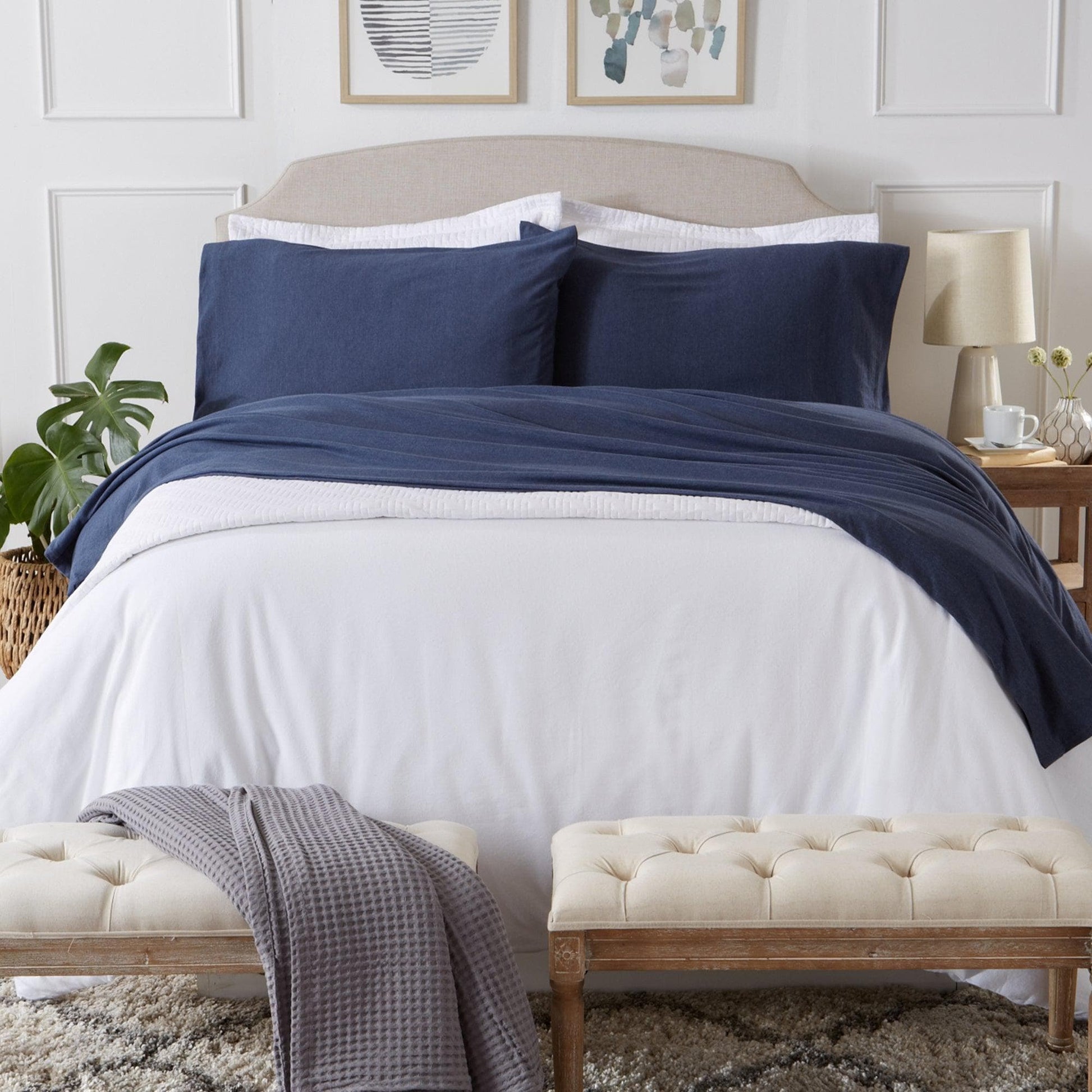 4-Piece Flannel Jersey Sheet - Cozy Flex Collection - Best Buy Furniture