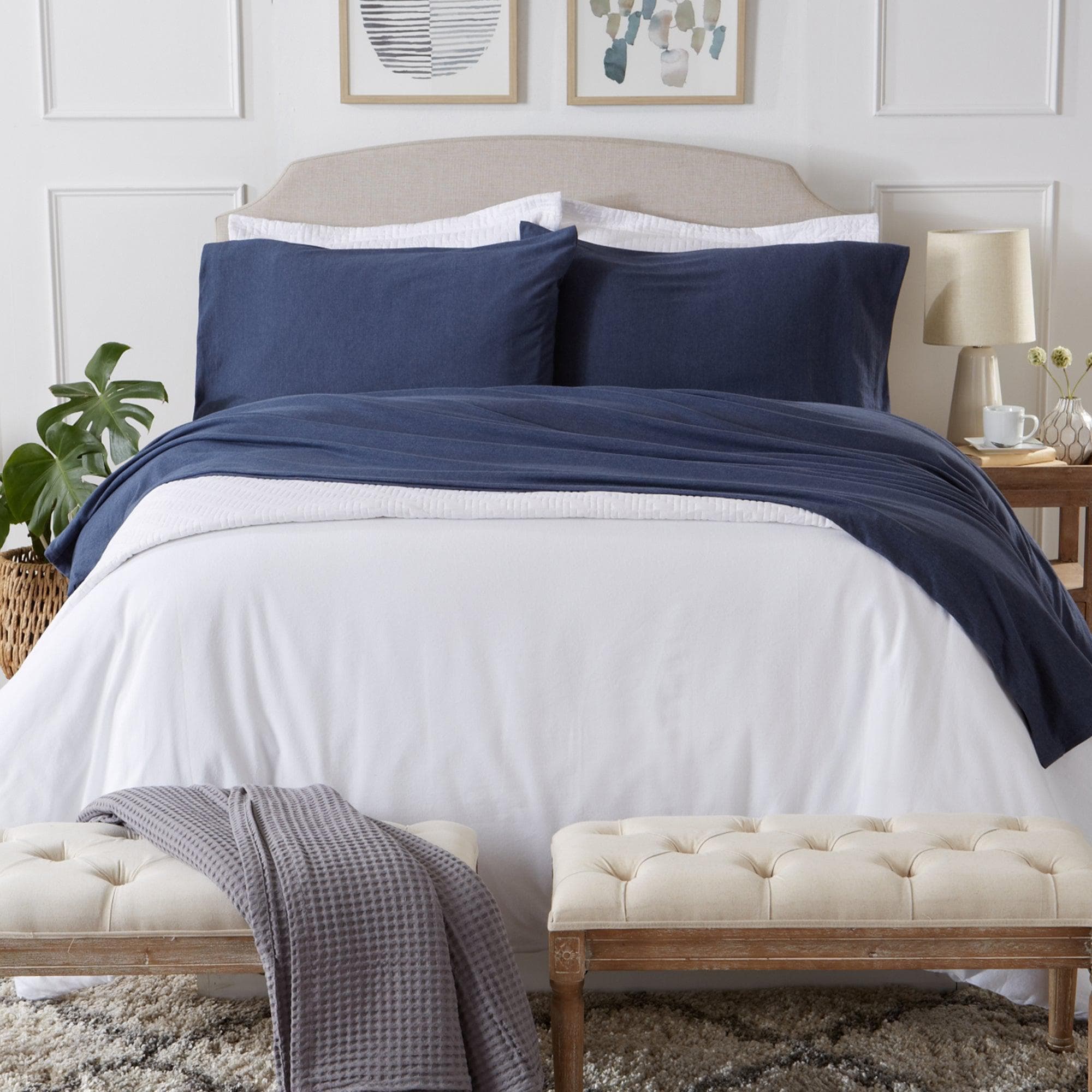 4-Piece Flannel Jersey Sheet - Cozy Flex Collection - Best Buy Furniture