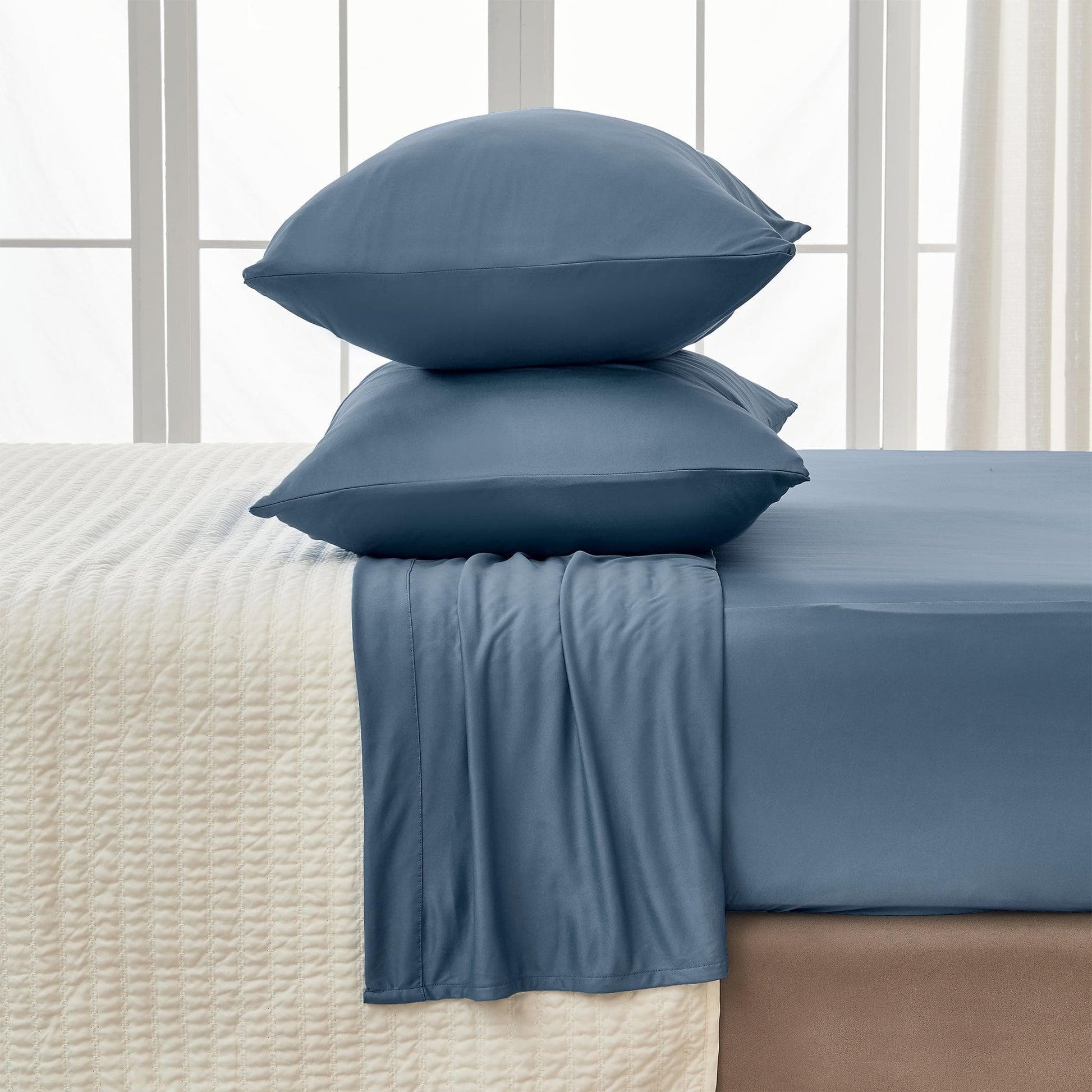 4-Piece Interlock Microfiber Sheet Set - Mackenna Collection - Best Buy Furniture