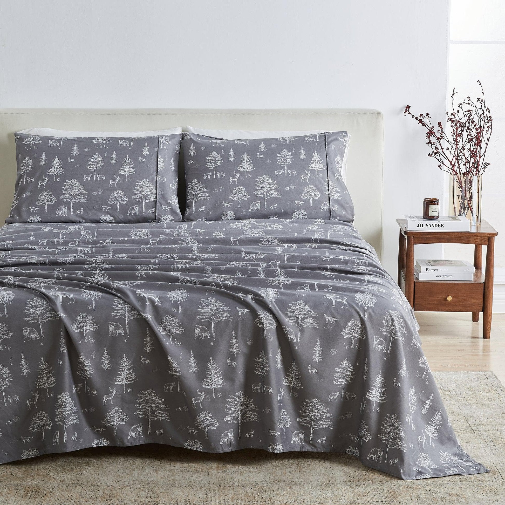 4-Piece Lodge Microfiber Sheet - Mountain Ridge Collection - Best Buy Furniture