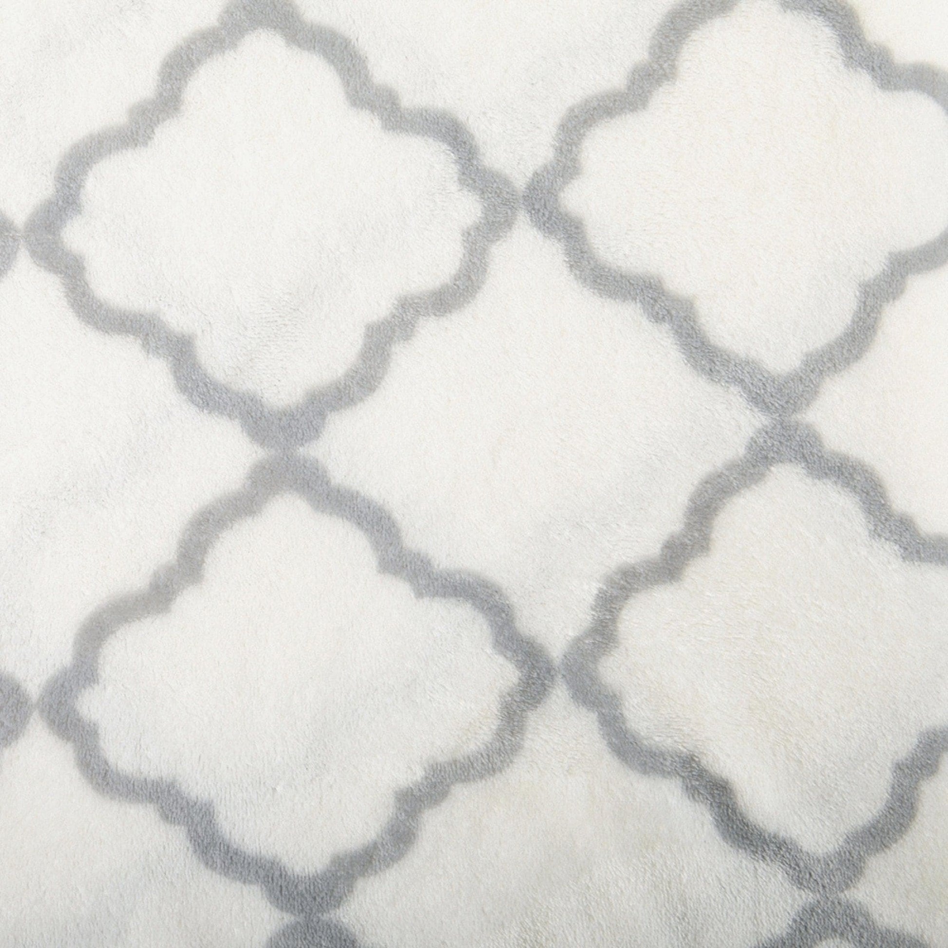 4-Piece Printed Plush Sheet - Velvet Luxe Lattice Collection - Best Buy Furniture