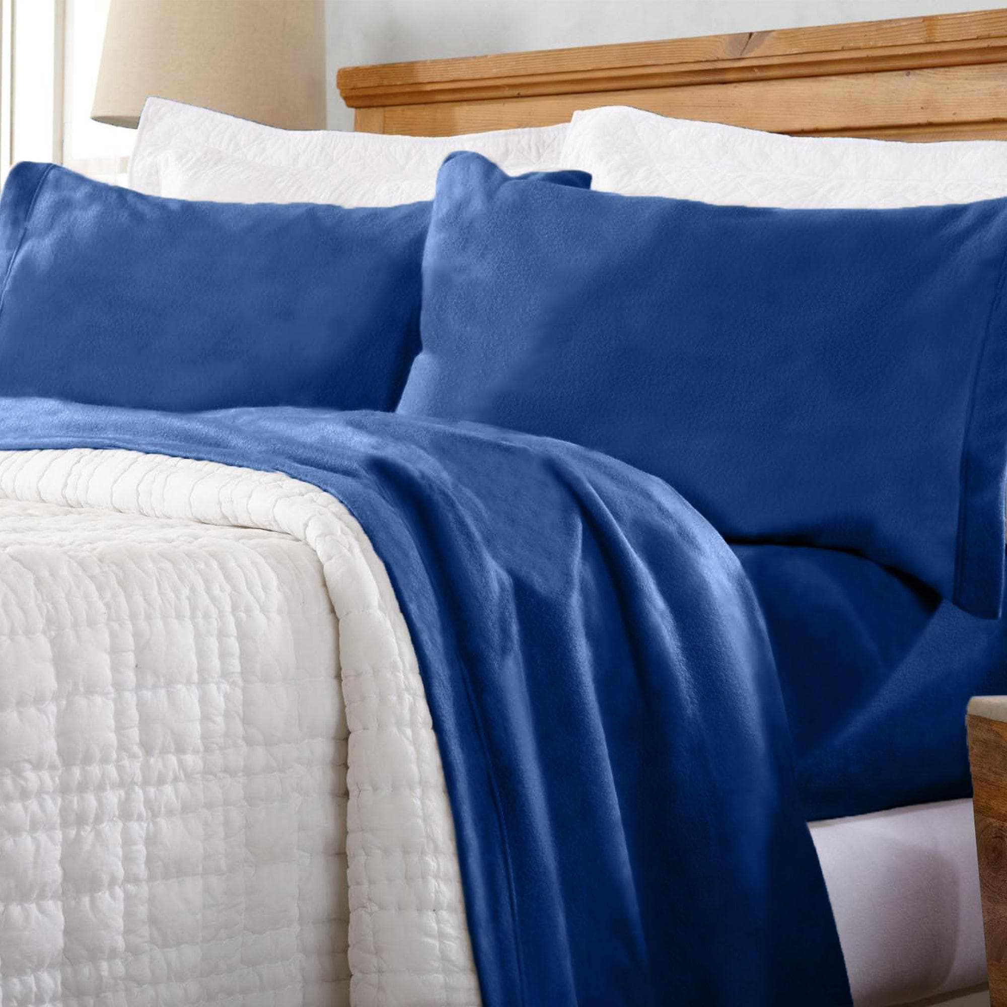 4-Piece Solid Fleece Sheet - Christina Collection - Best Buy Furniture