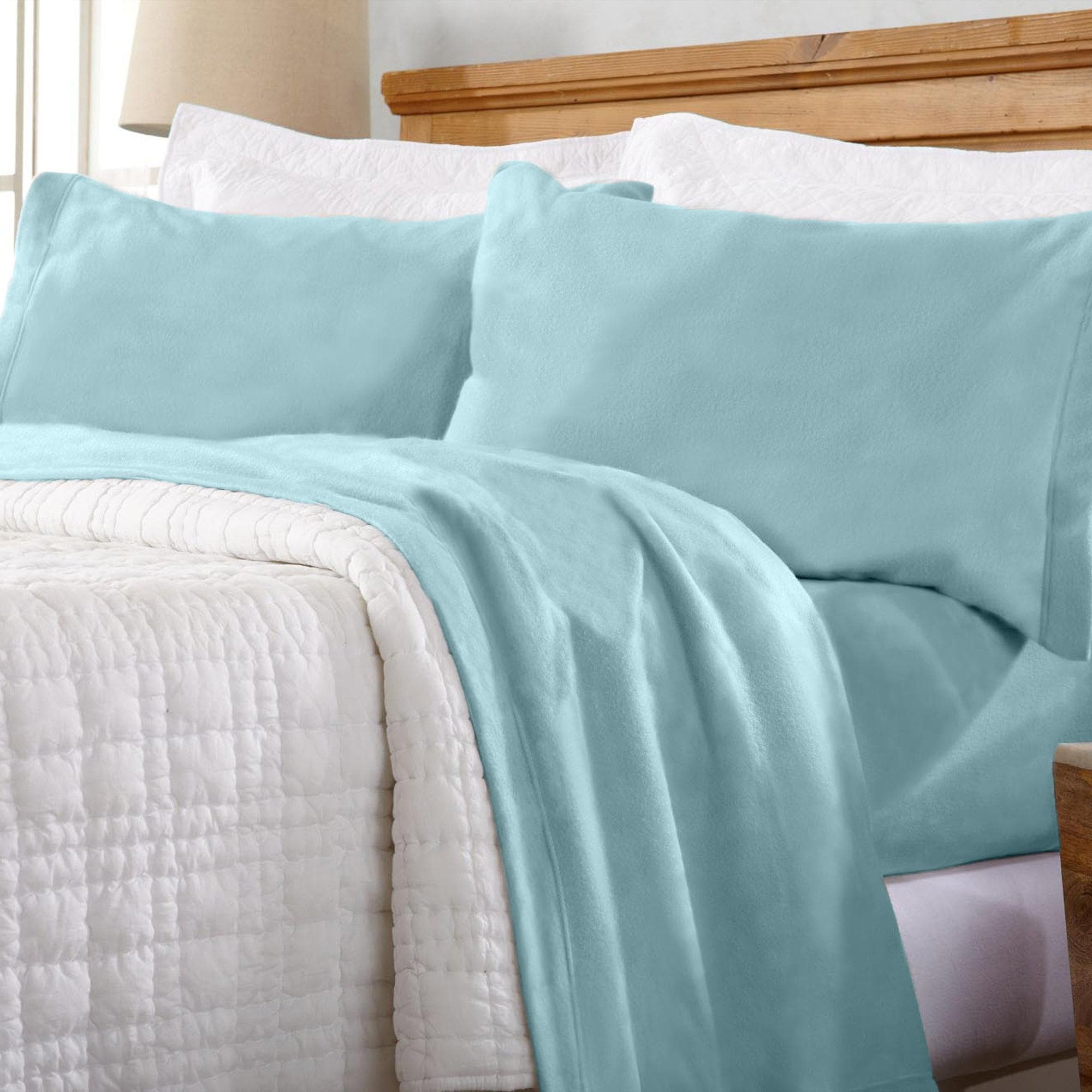 4-Piece Solid Fleece Sheet - Christina Collection - Best Buy Furniture