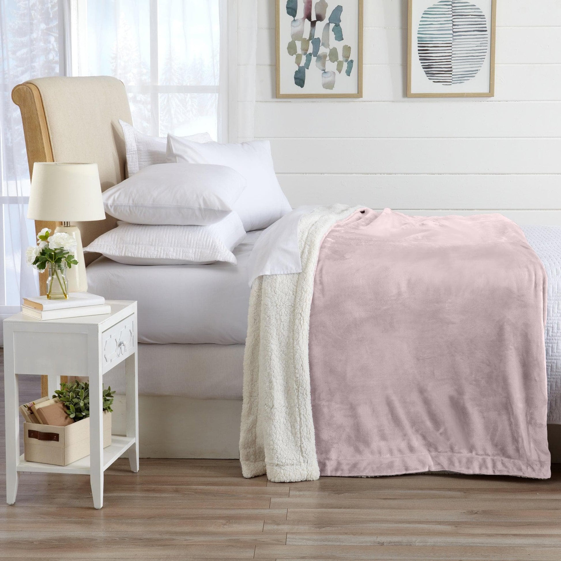 Velvet Plush Sherpa Luxury Bed Blanket - Kinsley Collection - Best Buy Furniture
