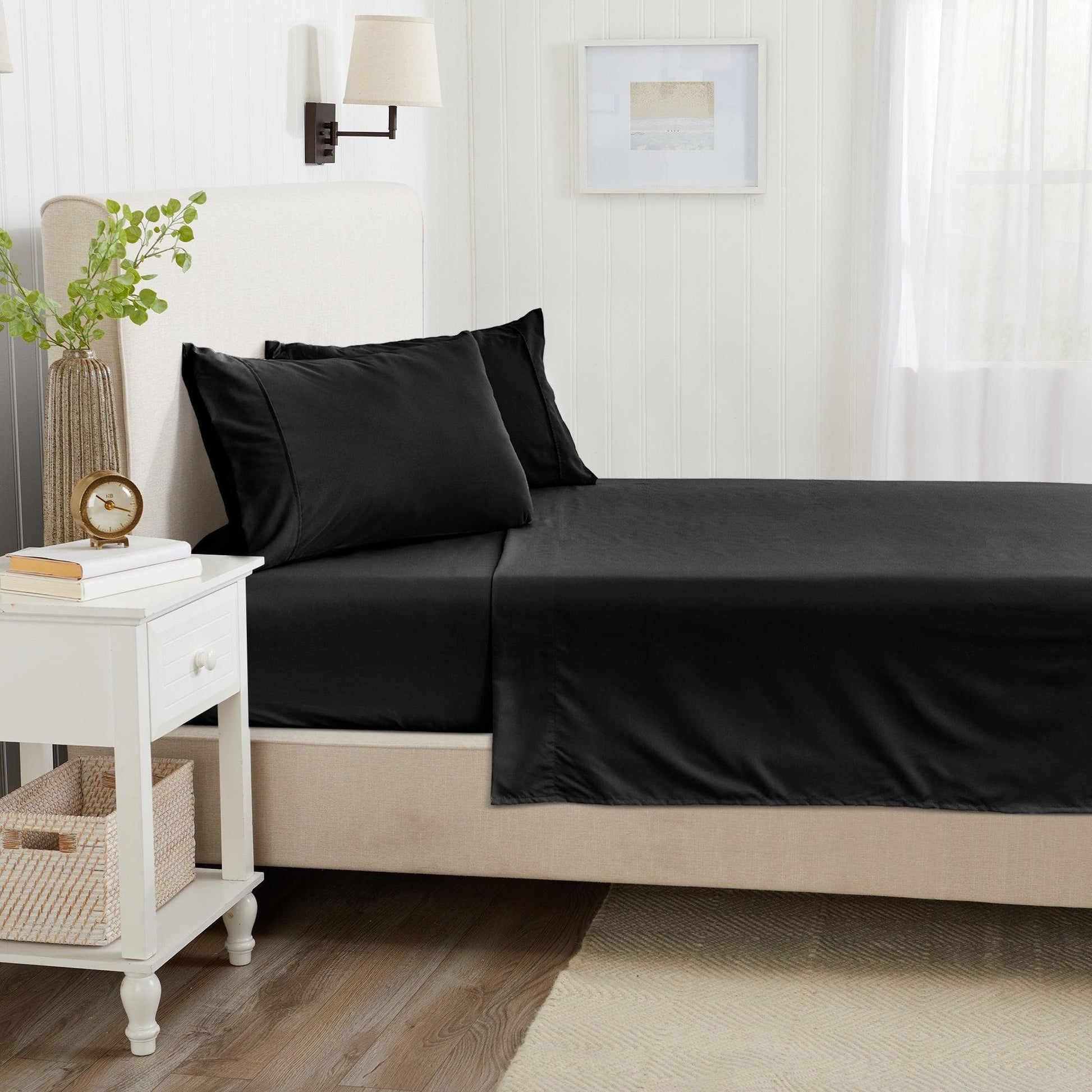 4 Piece Solid Microfiber Sheet - Amara Collection - Best Buy Furniture