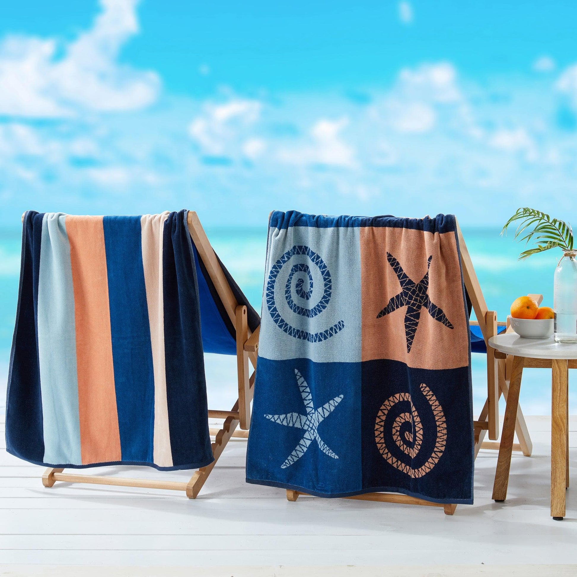2 Pack 100% Cotton Jacquard Beach Towels - Playa Collection - Best Buy Furniture
