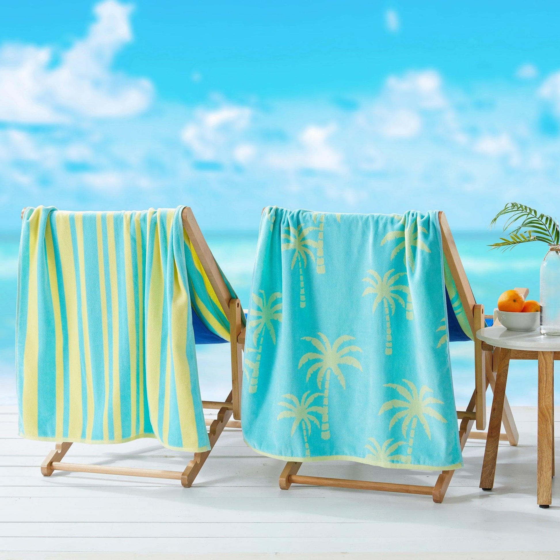 2 Pack 100% Cotton Jacquard Beach Towels - Playa Collection - Best Buy Furniture