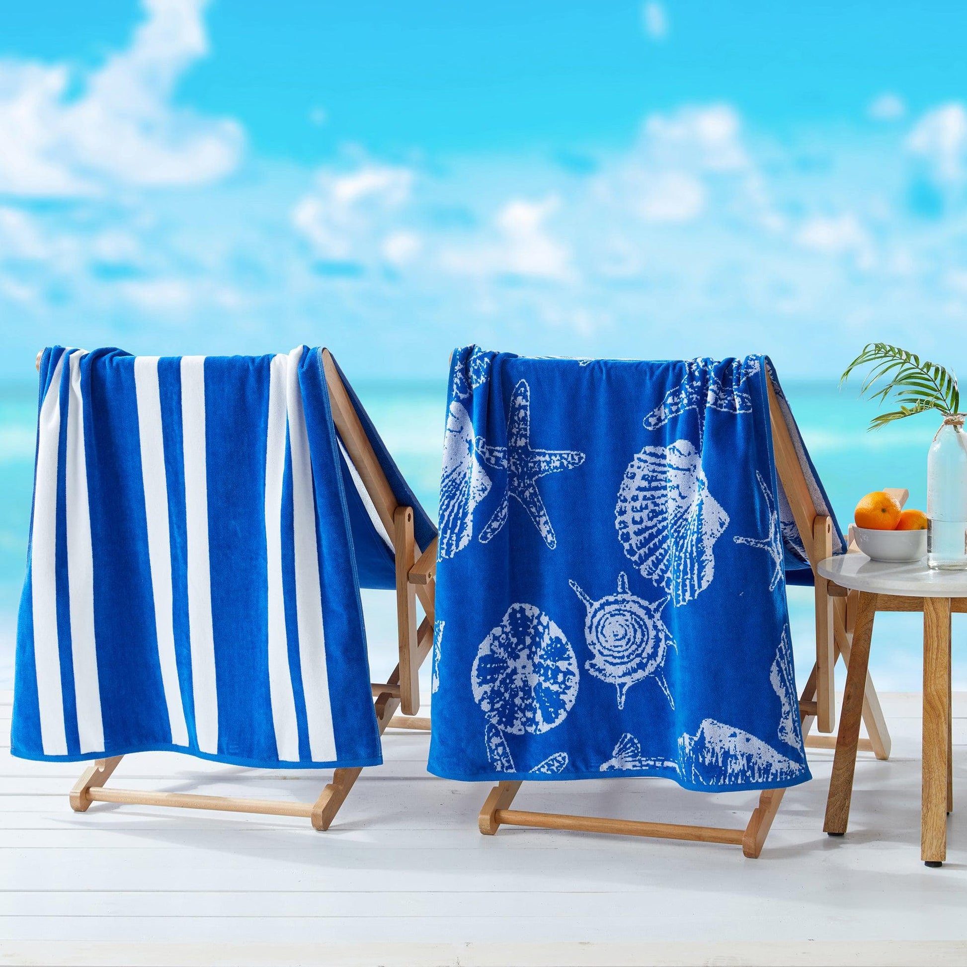 2 Pack 100% Cotton Jacquard Beach Towels - Playa Collection - Best Buy Furniture