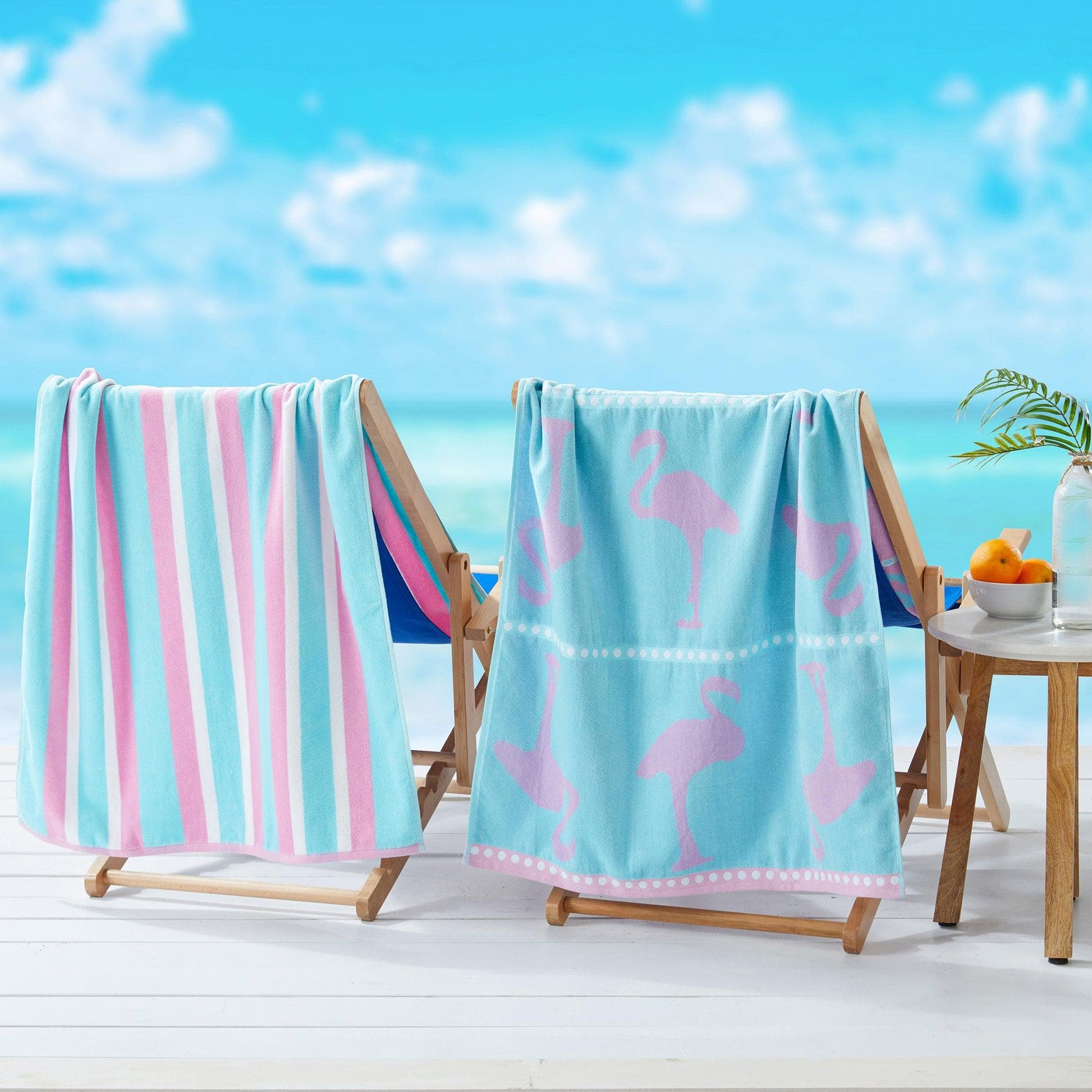 2 Pack 100% Cotton Jacquard Beach Towels - Playa Collection - Best Buy Furniture