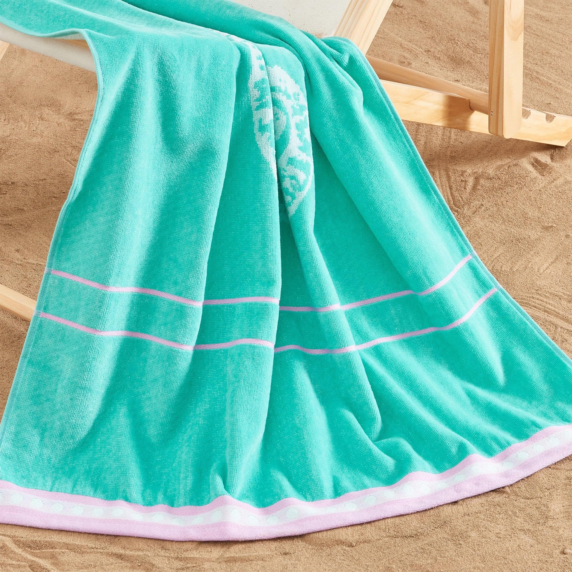 2 Pack 100% Cotton Jacquard Beach Towels - Playa Collection - Best Buy Furniture