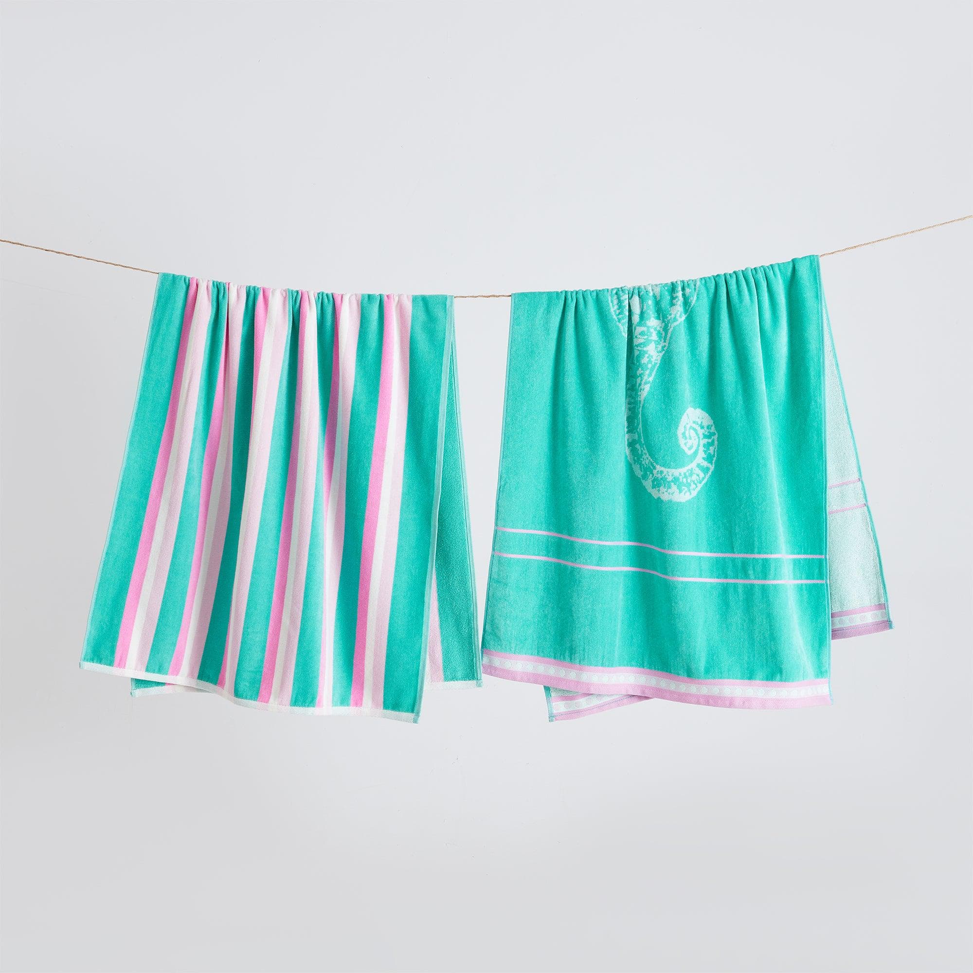 2 Pack 100% Cotton Jacquard Beach Towels - Playa Collection - Best Buy Furniture