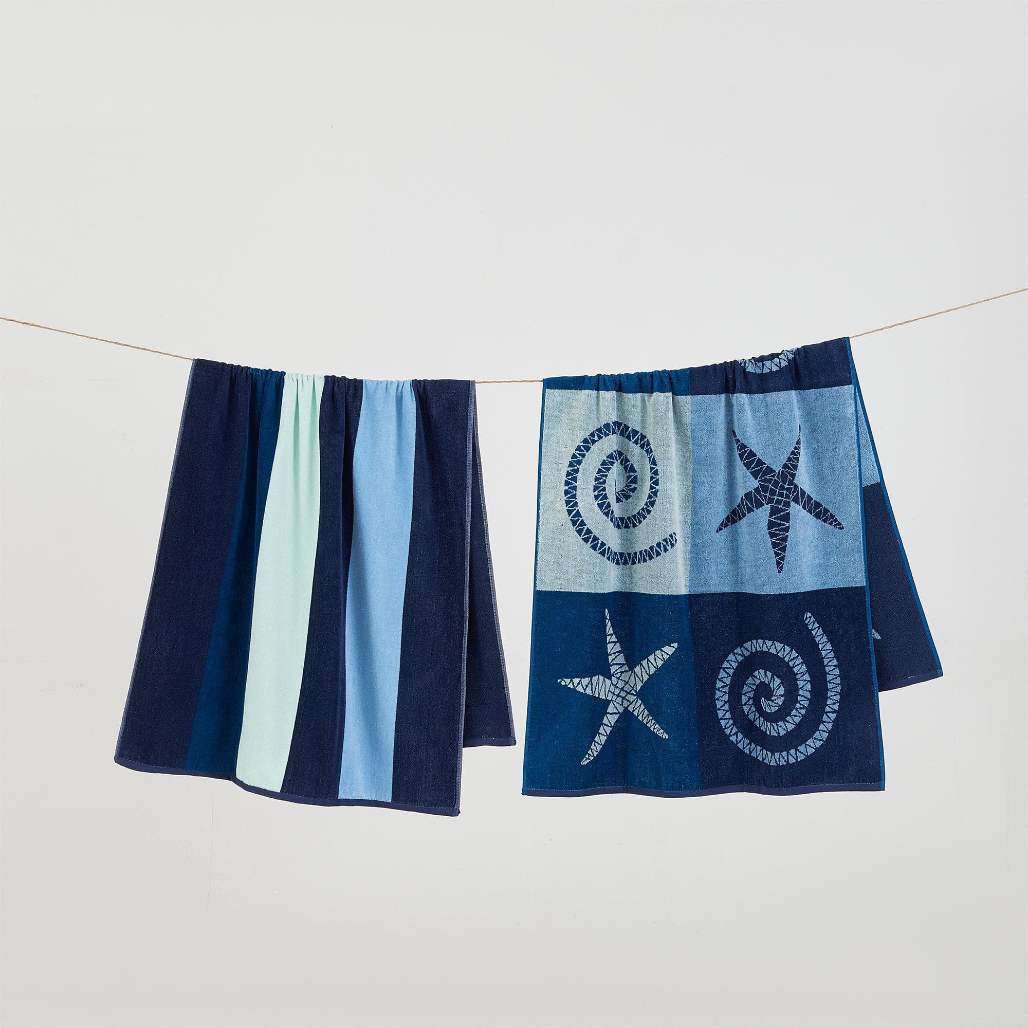 2 Pack 100% Cotton Jacquard Beach Towels - Playa Collection - Best Buy Furniture