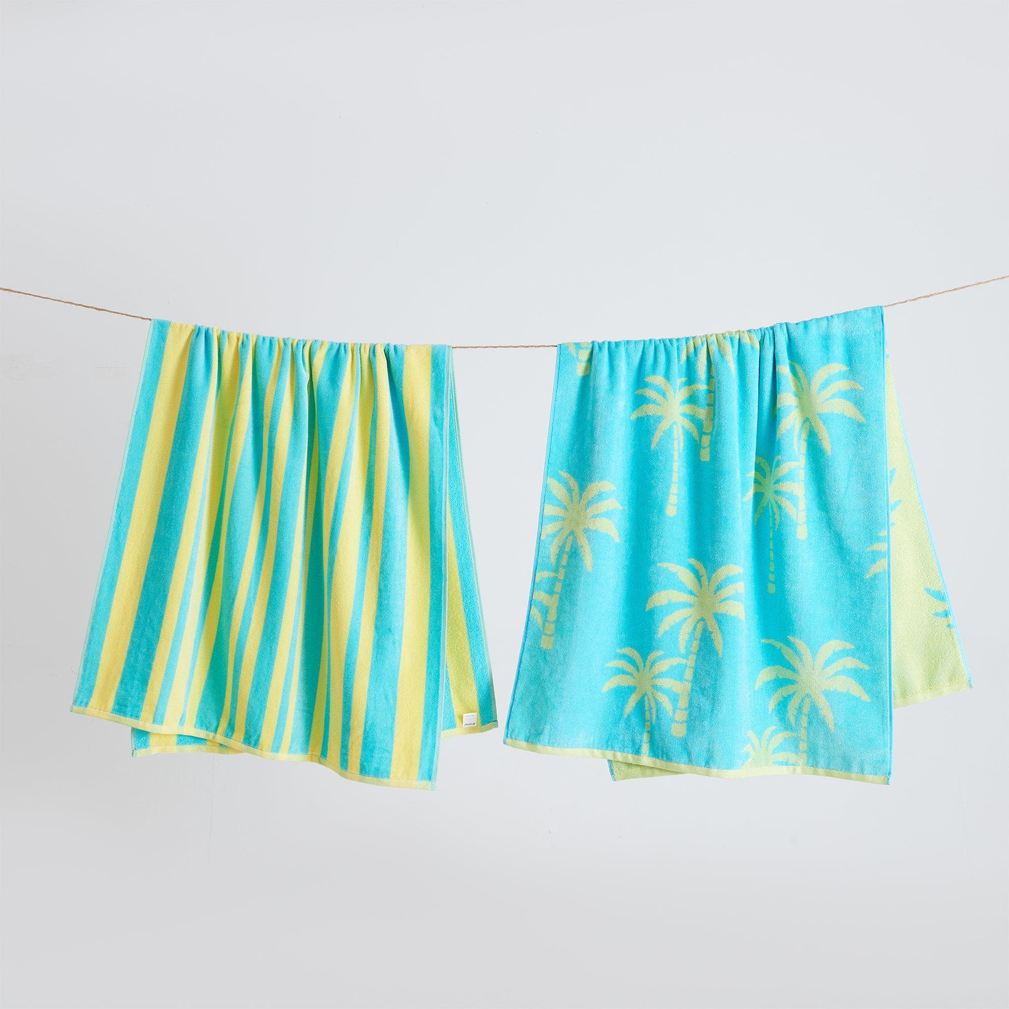 2 Pack 100% Cotton Jacquard Beach Towels - Playa Collection - Best Buy Furniture