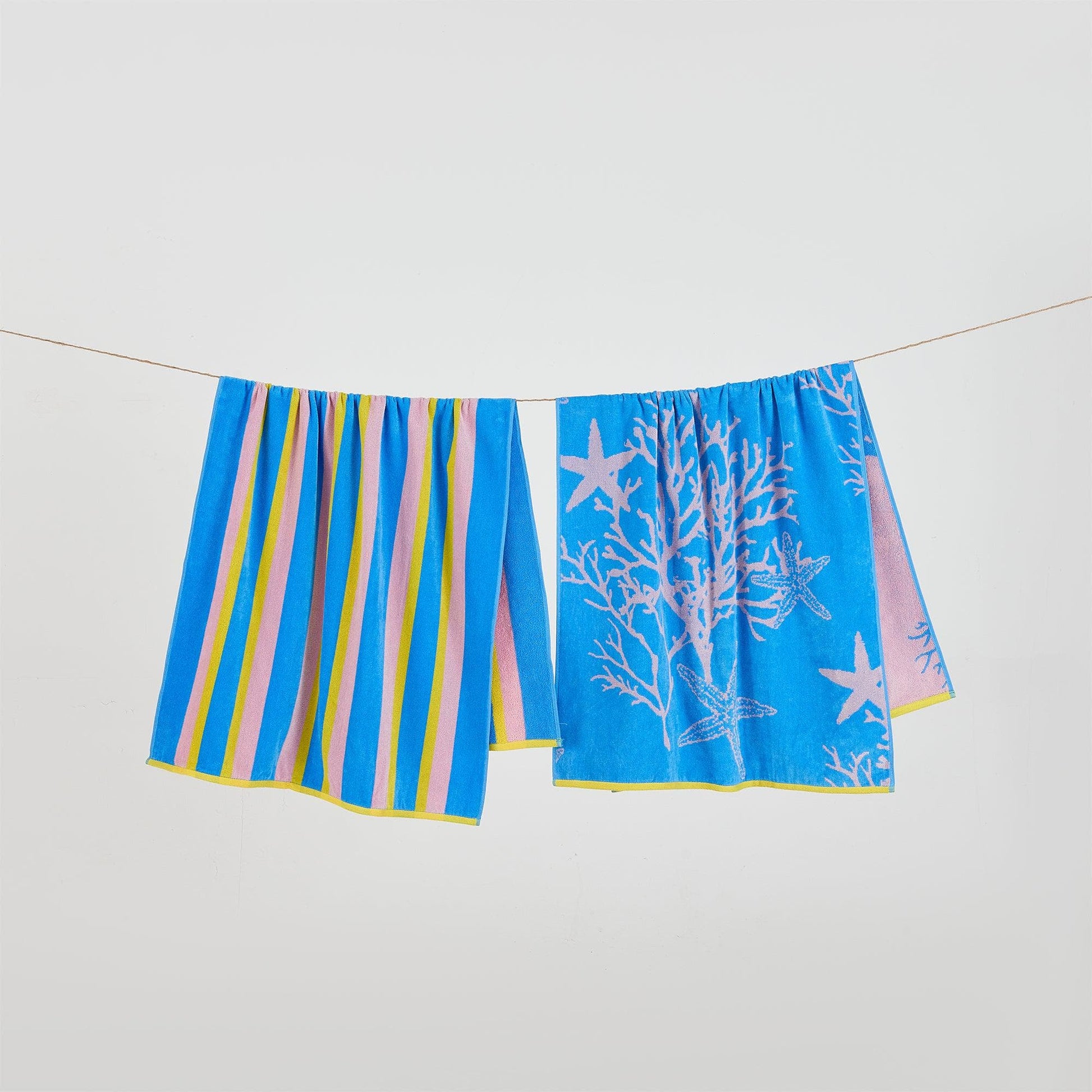 2 Pack 100% Cotton Jacquard Beach Towels - Playa Collection - Best Buy Furniture