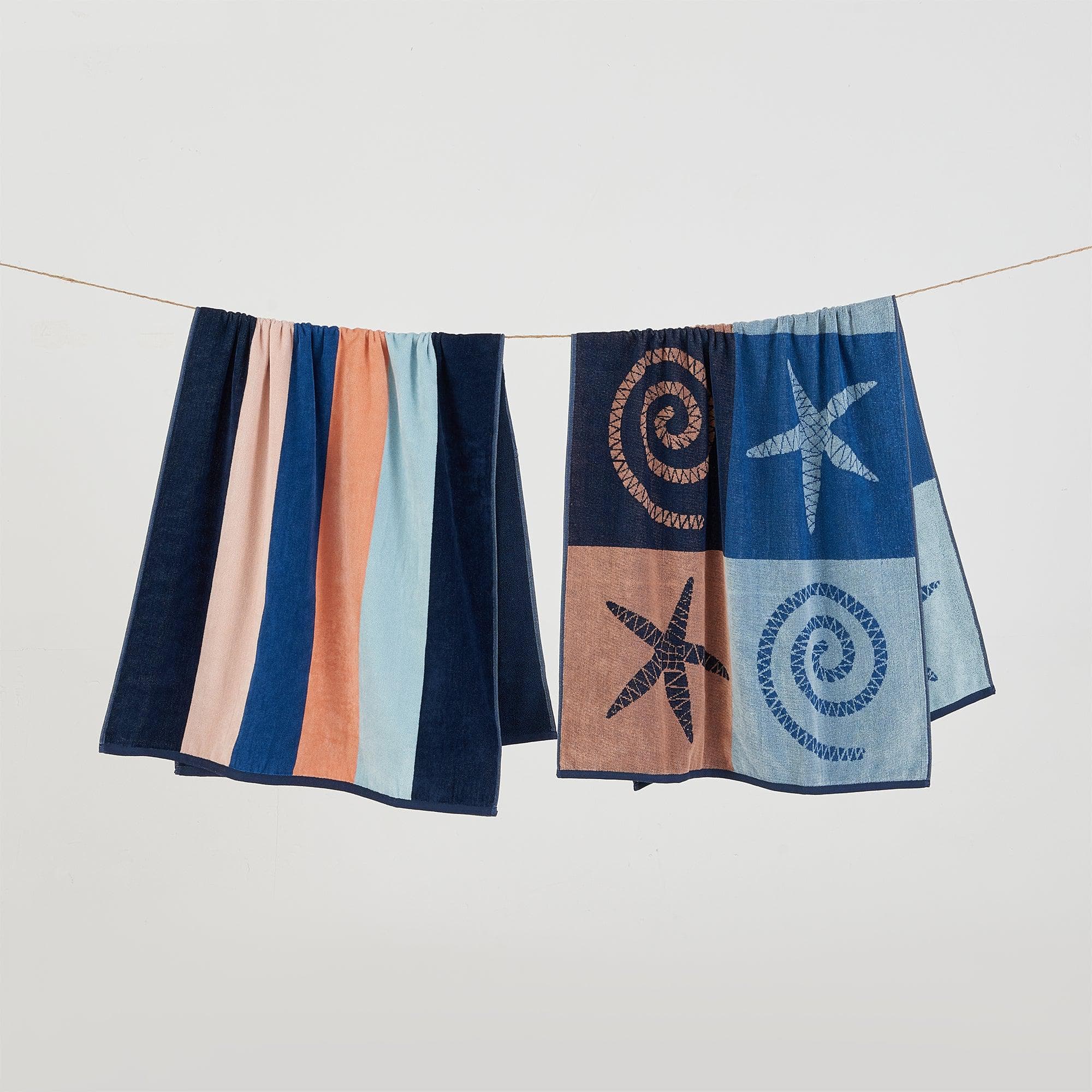 2 Pack 100% Cotton Jacquard Beach Towels - Playa Collection - Best Buy Furniture