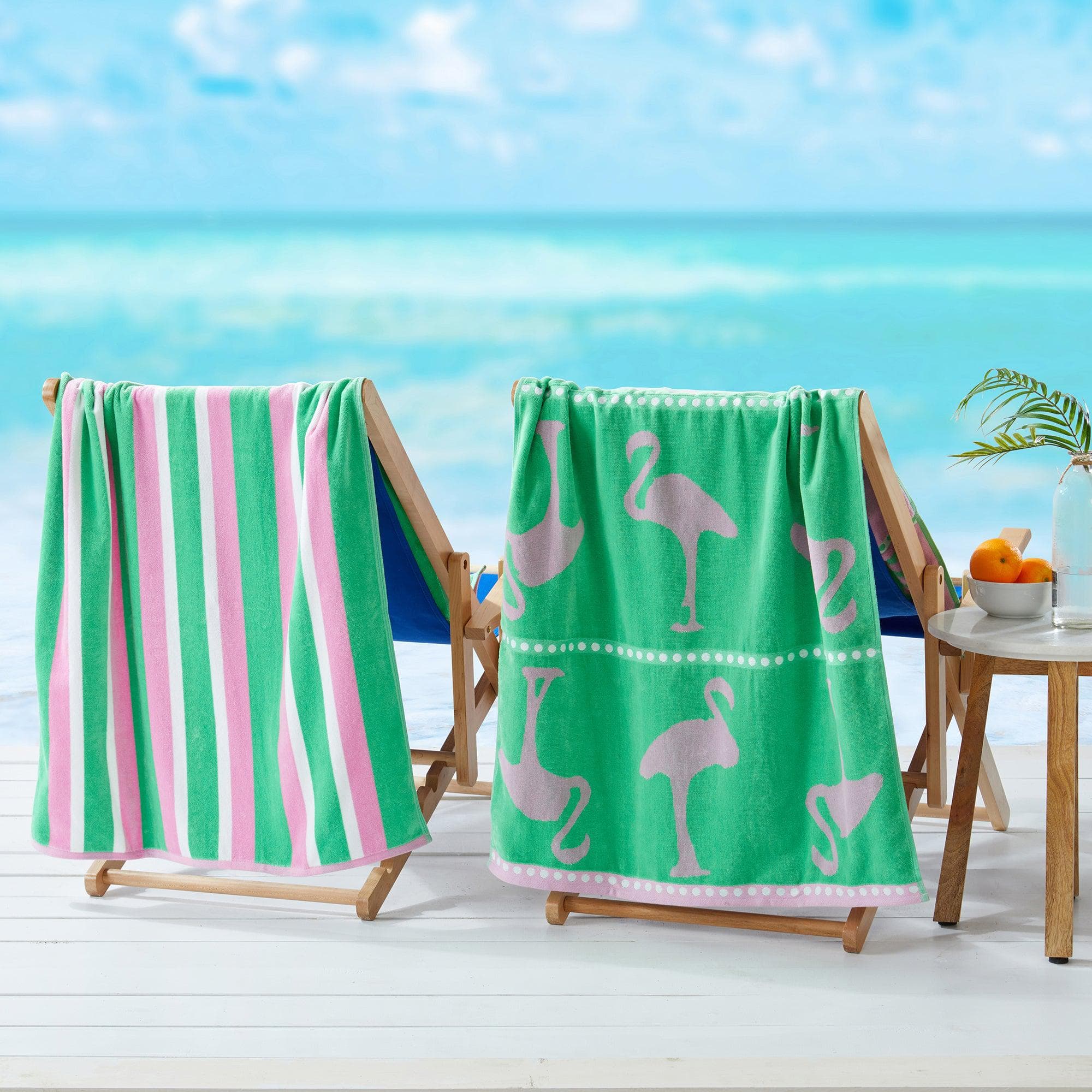 2 Pack 100% Cotton Jacquard Beach Towels - Playa Collection - Best Buy Furniture