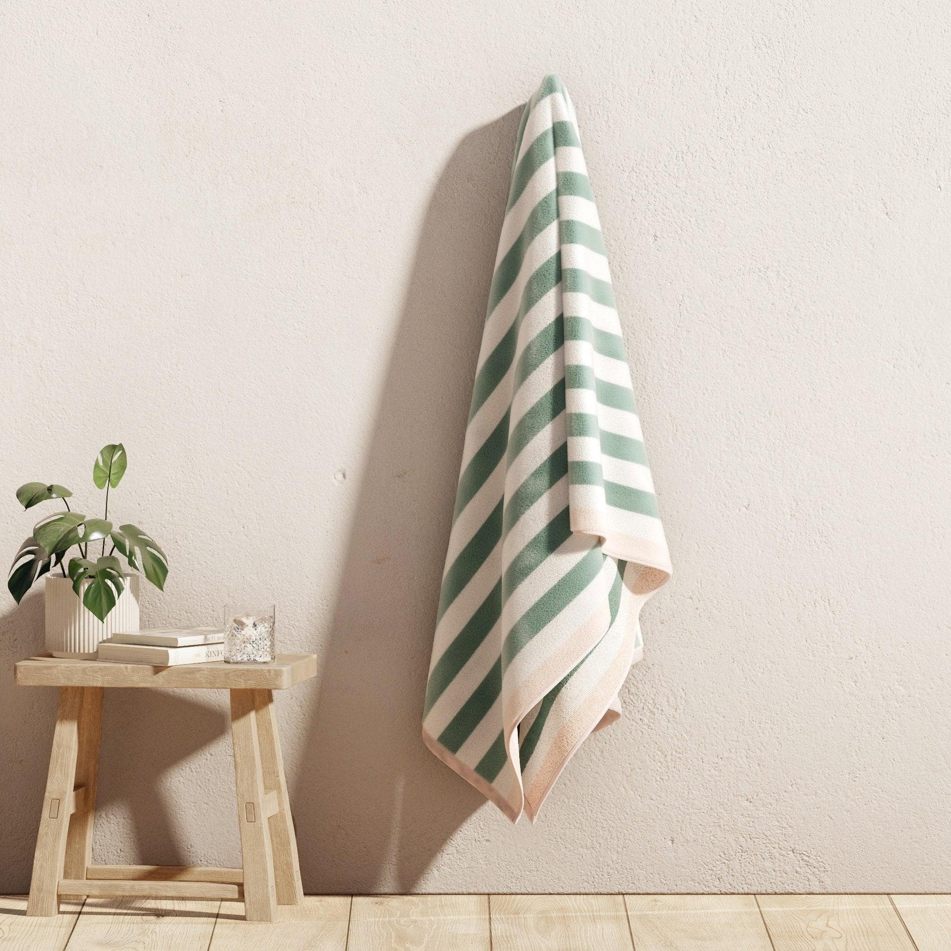 Oversized Striped Border Cabana Beach Towel - Santa Cruz - Best Buy Furniture