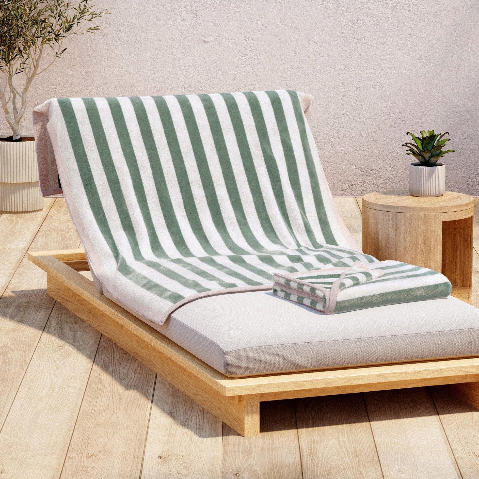 Oversized Striped Border Cabana Beach Towel - Santa Cruz - Best Buy Furniture