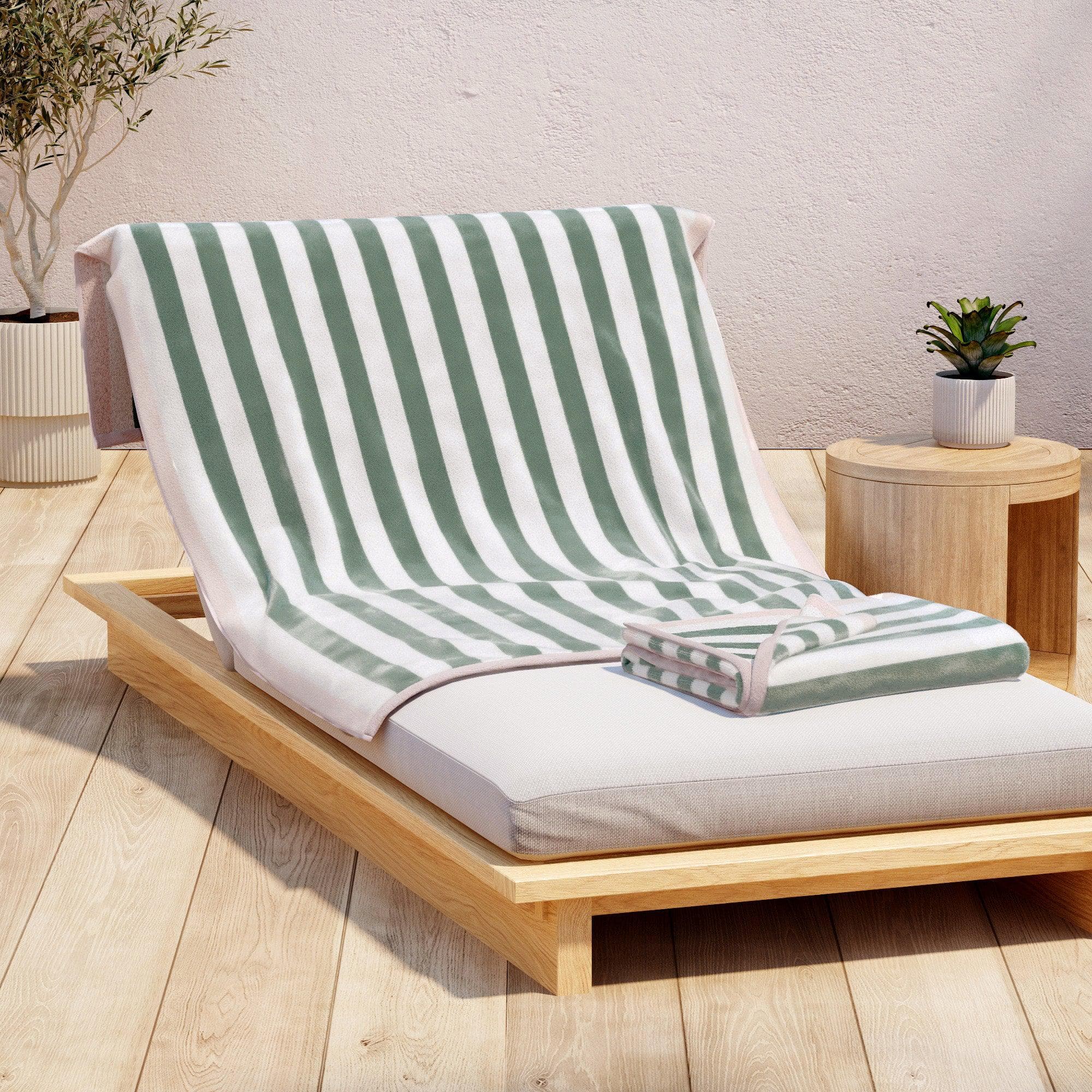 Oversized Striped Border Cabana Beach Towel - Santa Cruz - Best Buy Furniture