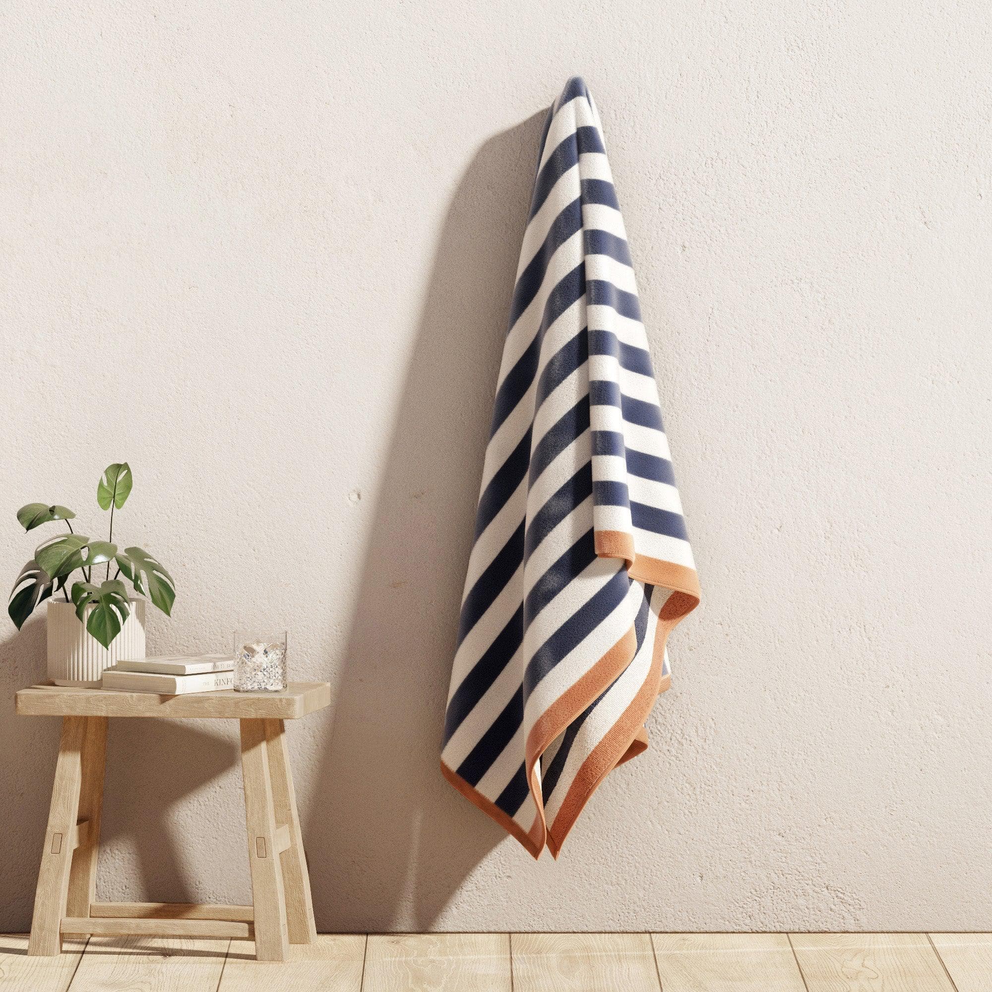 Oversized Striped Border Cabana Beach Towel - Santa Cruz - Best Buy Furniture