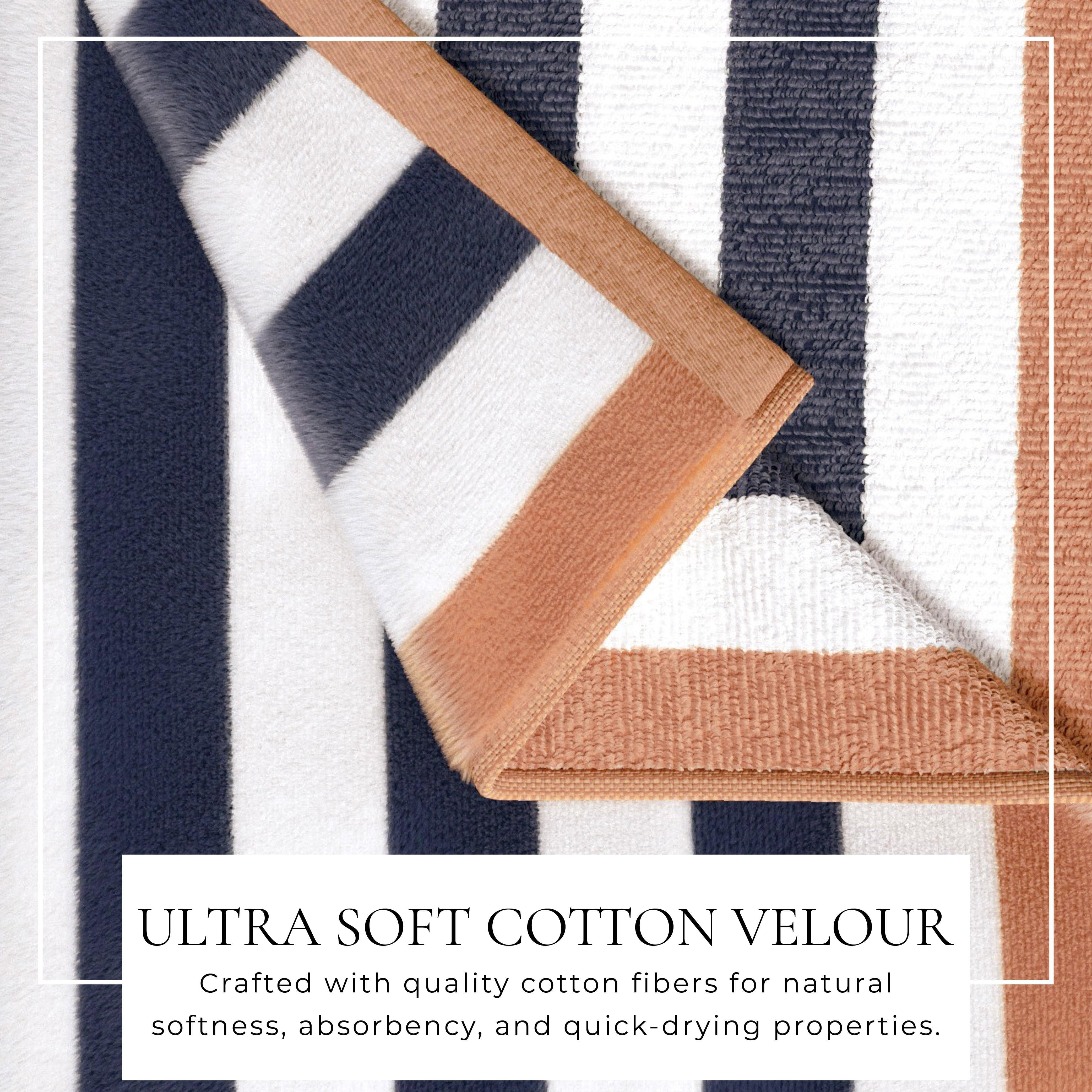 Oversized Striped Border Cabana Beach Towel - Santa Cruz - Best Buy Furniture