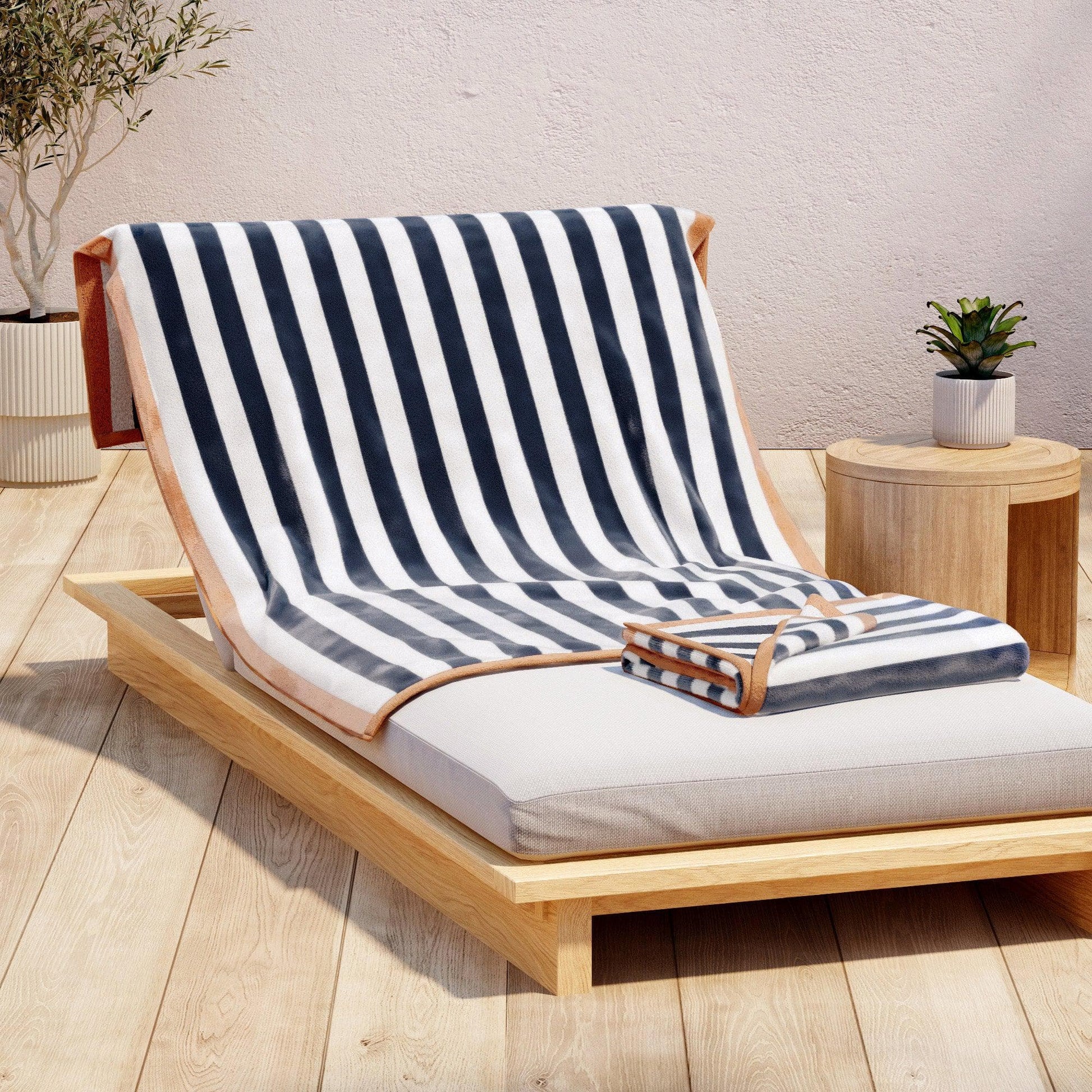 Oversized Striped Border Cabana Beach Towel - Santa Cruz - Best Buy Furniture