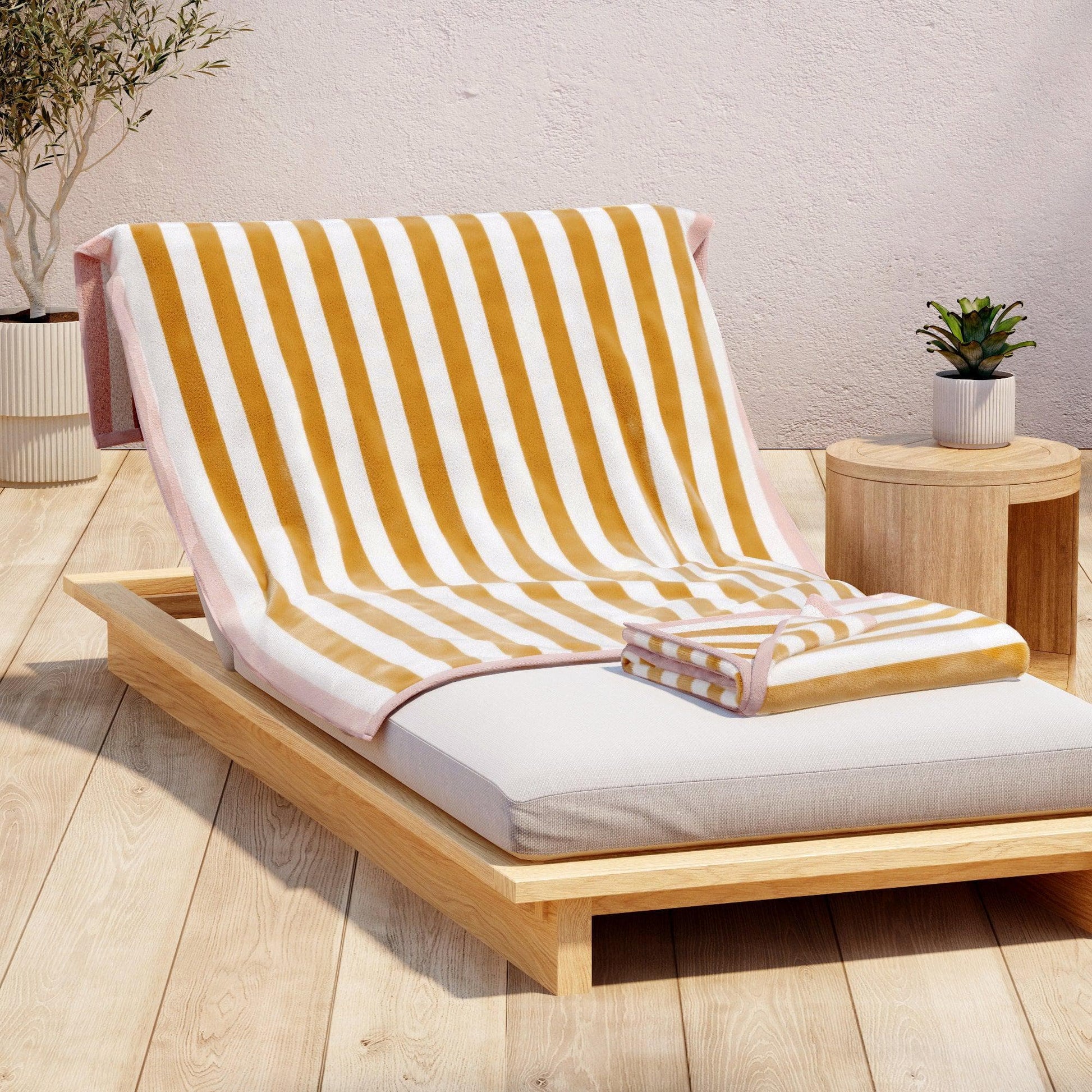 Oversized Striped Border Cabana Beach Towel - Santa Cruz - Best Buy Furniture