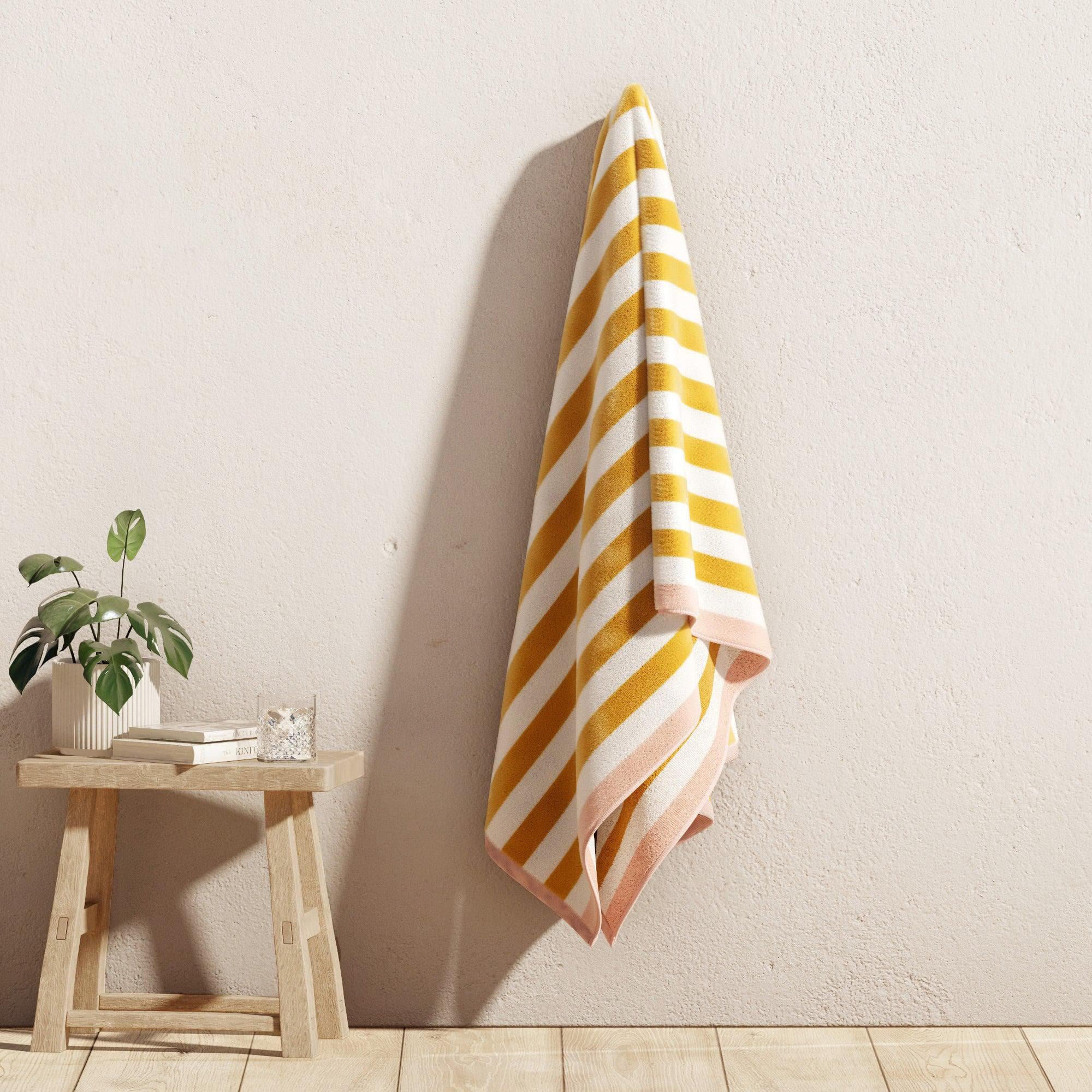 Oversized Striped Border Cabana Beach Towel - Santa Cruz - Best Buy Furniture