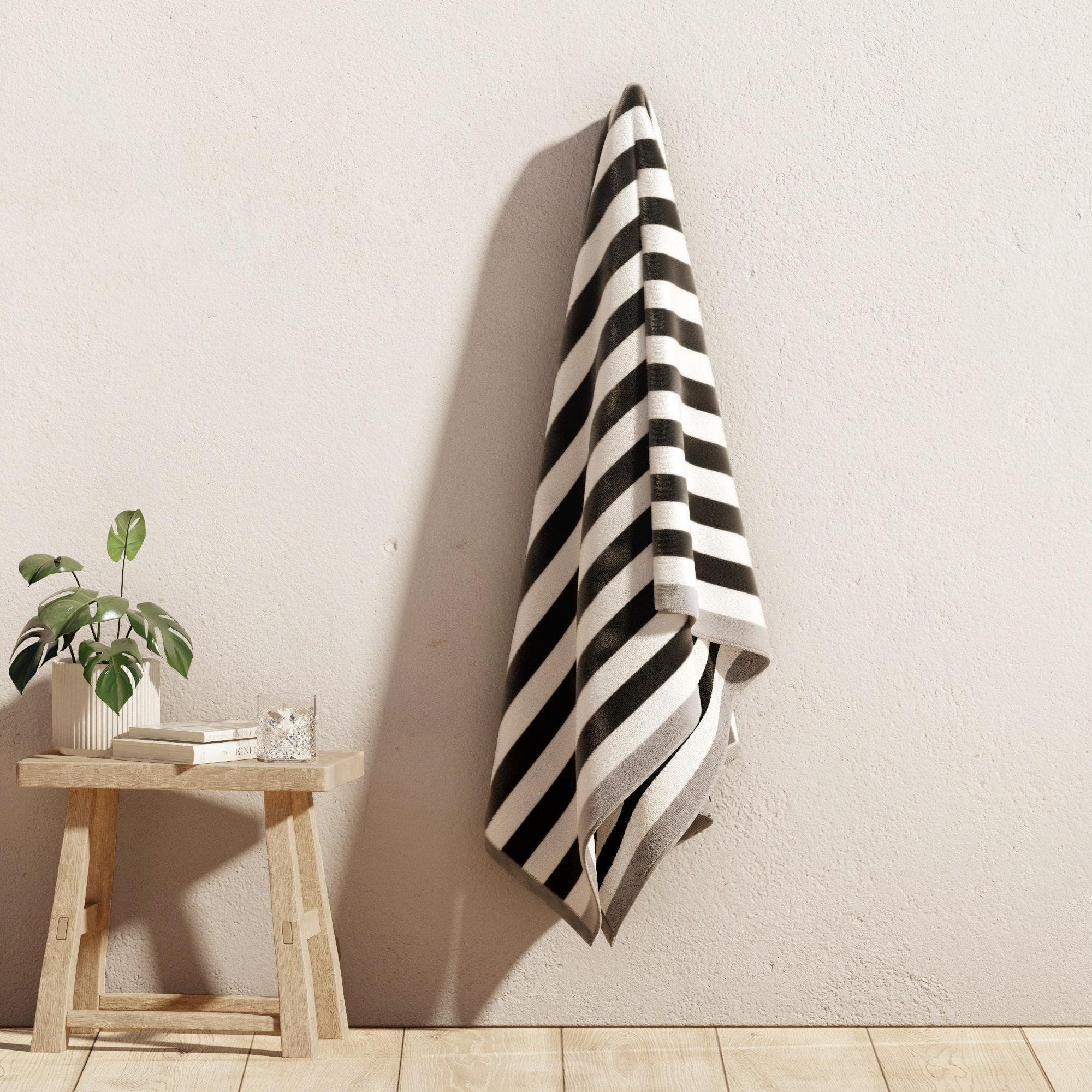 Oversized Striped Border Cabana Beach Towel - Santa Cruz - Best Buy Furniture