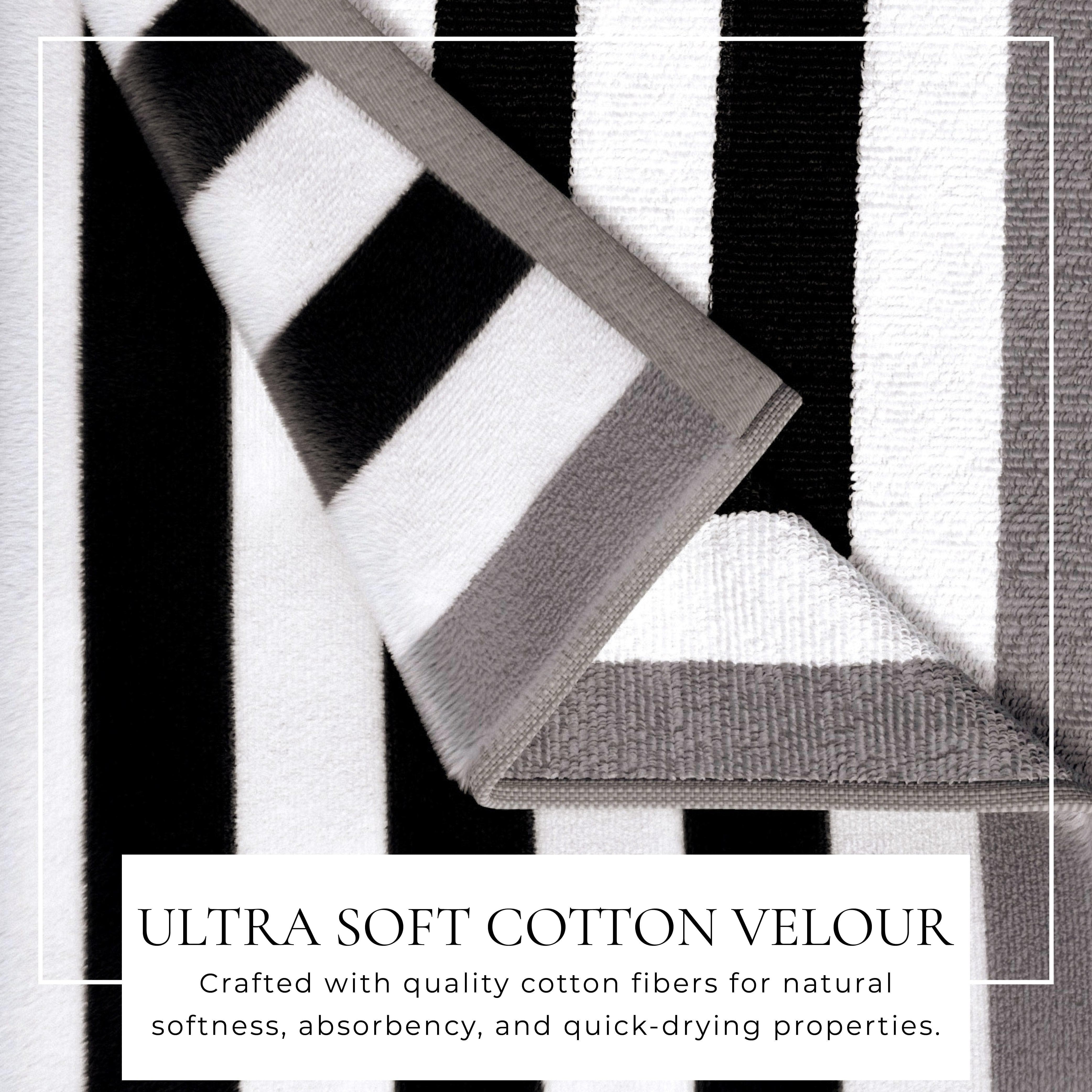 Oversized Striped Border Cabana Beach Towel - Santa Cruz - Best Buy Furniture