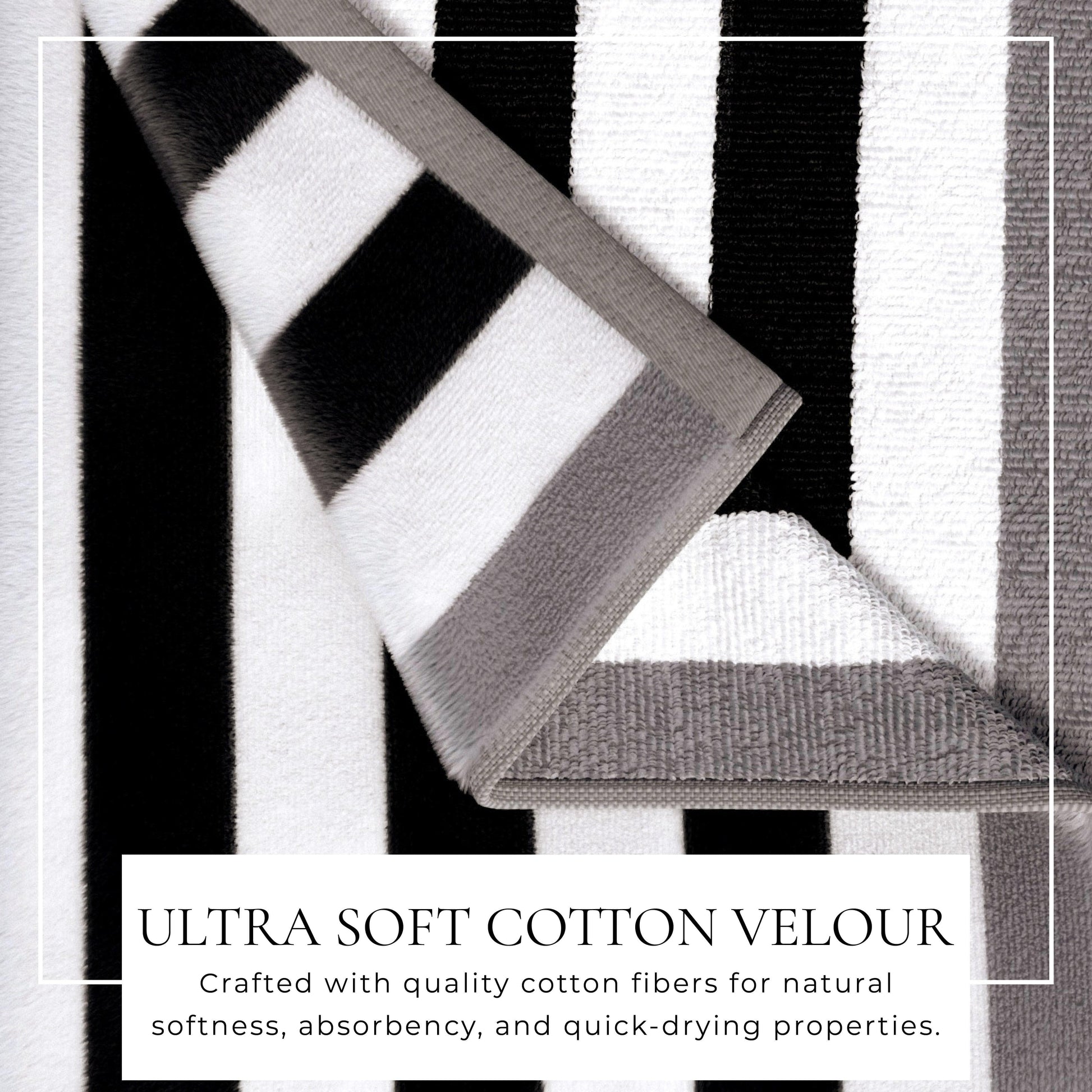 Oversized Striped Border Cabana Beach Towel - Santa Cruz - Best Buy Furniture