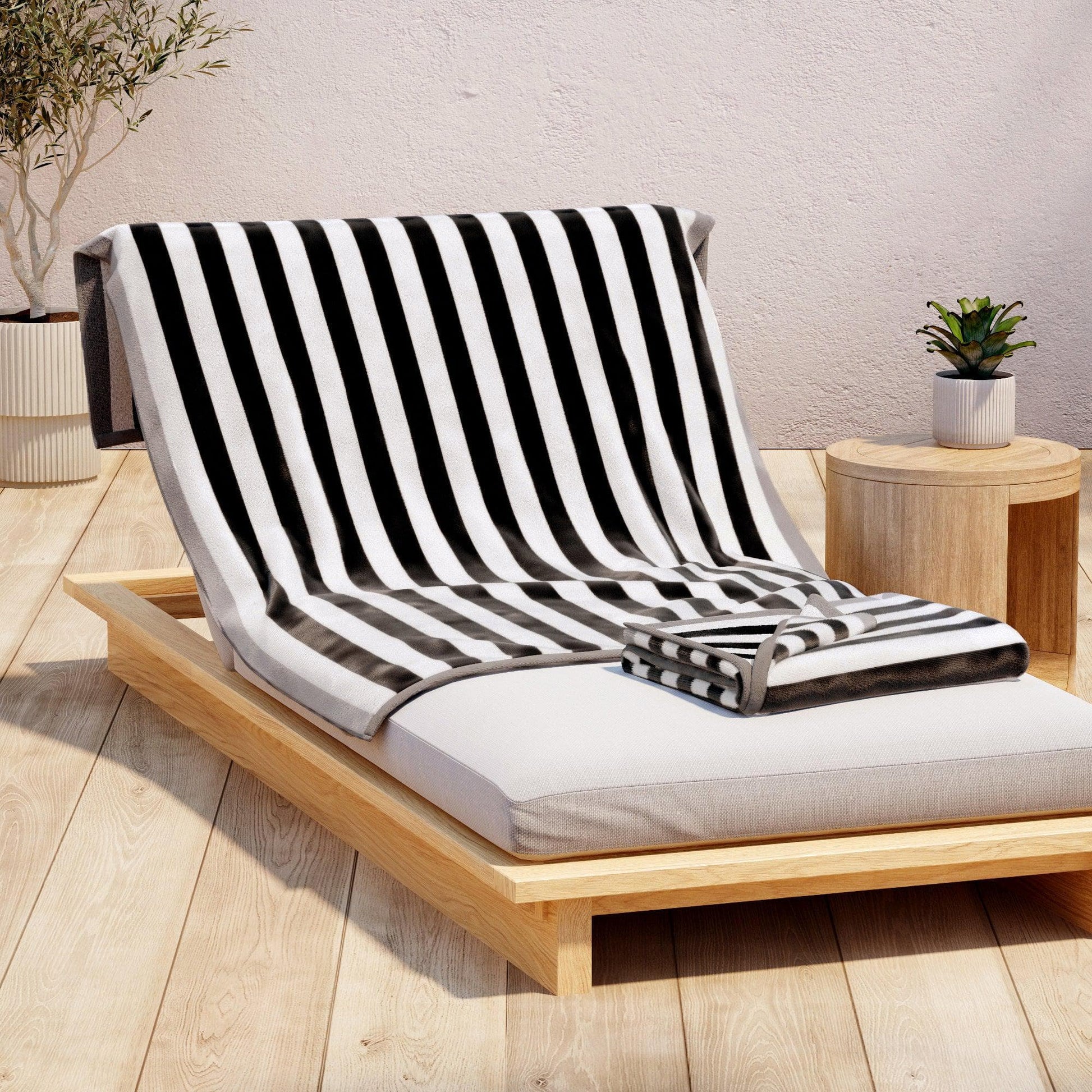 Oversized Striped Border Cabana Beach Towel - Santa Cruz - Best Buy Furniture