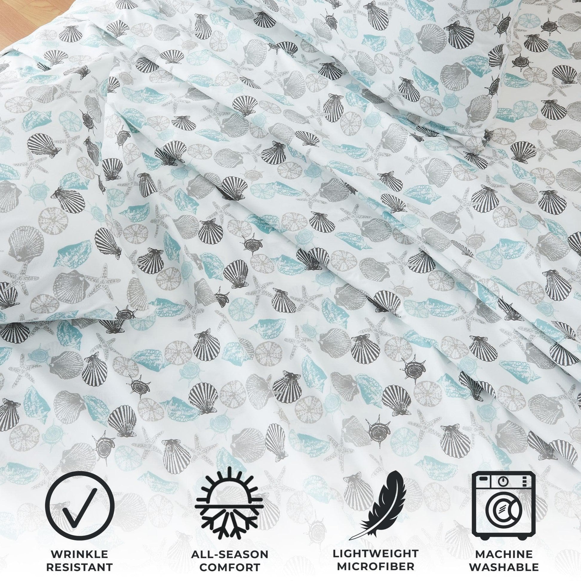 4-Piece Coastal Microfiber Sheet - Newport Collection - Best Buy Furniture