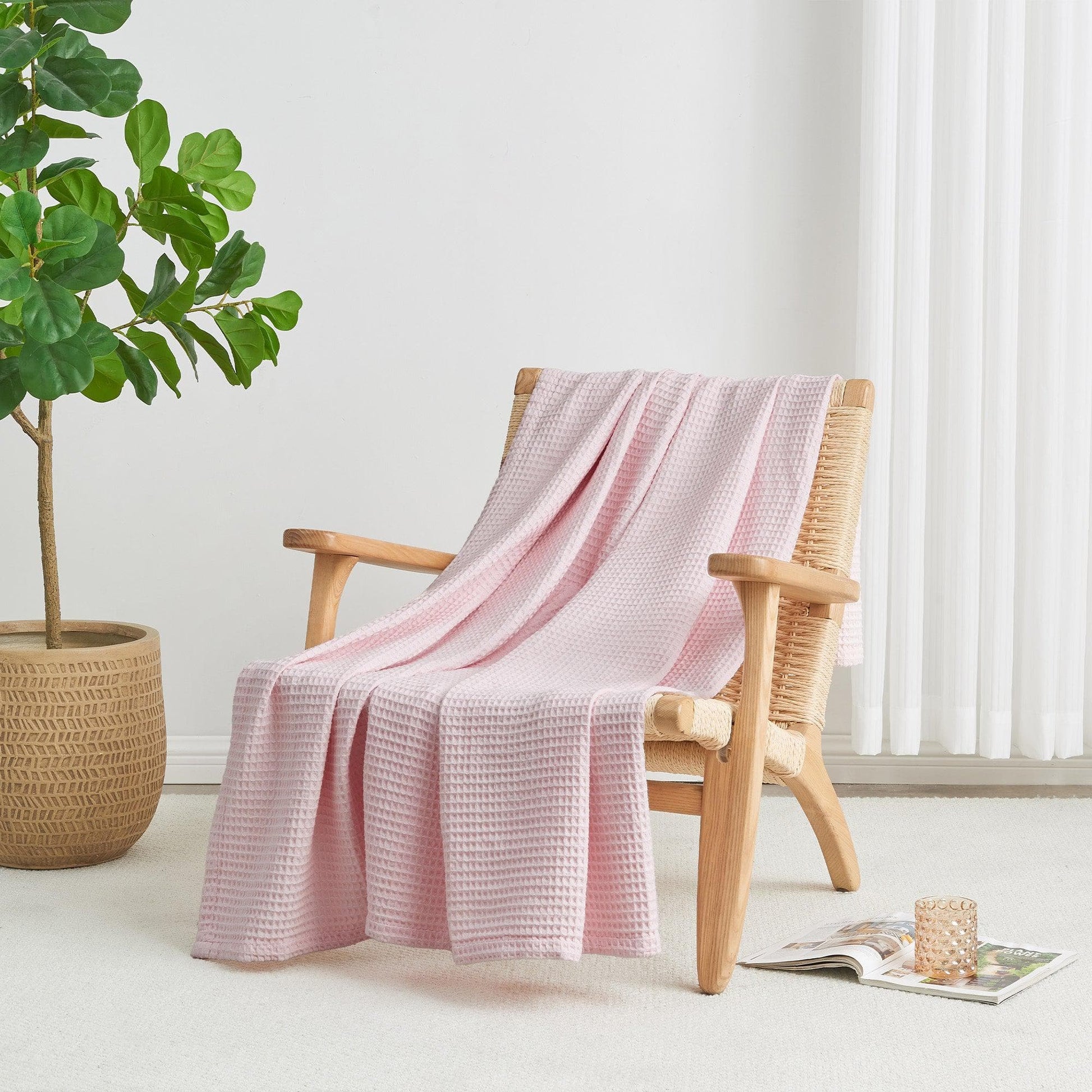 100% Cotton Waffle Weave Blanket - Mikala Collection - Best Buy Furniture