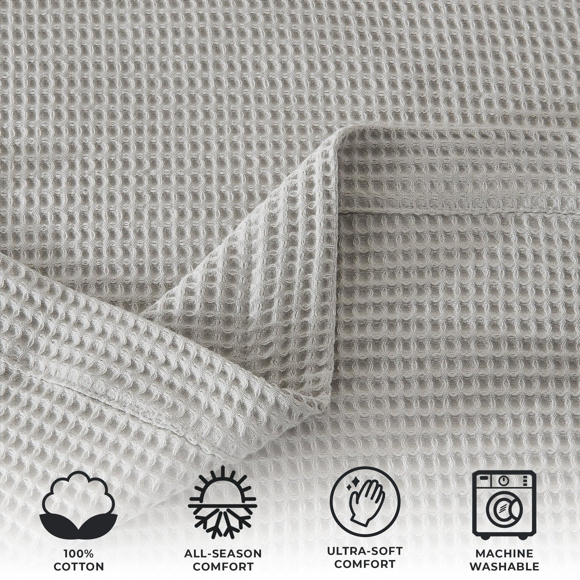 100% Cotton Waffle Weave Blanket - Mikala Collection - Best Buy Furniture