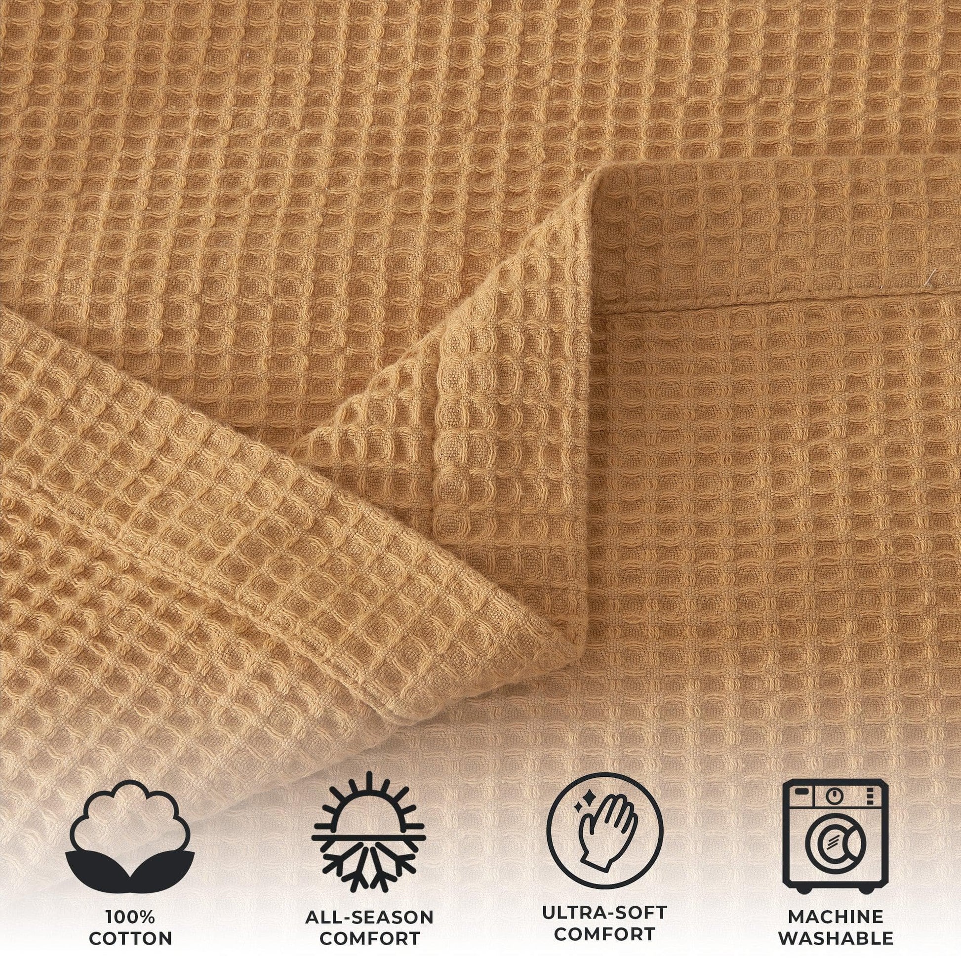 100% Cotton Waffle Weave Blanket - Mikala Collection - Best Buy Furniture