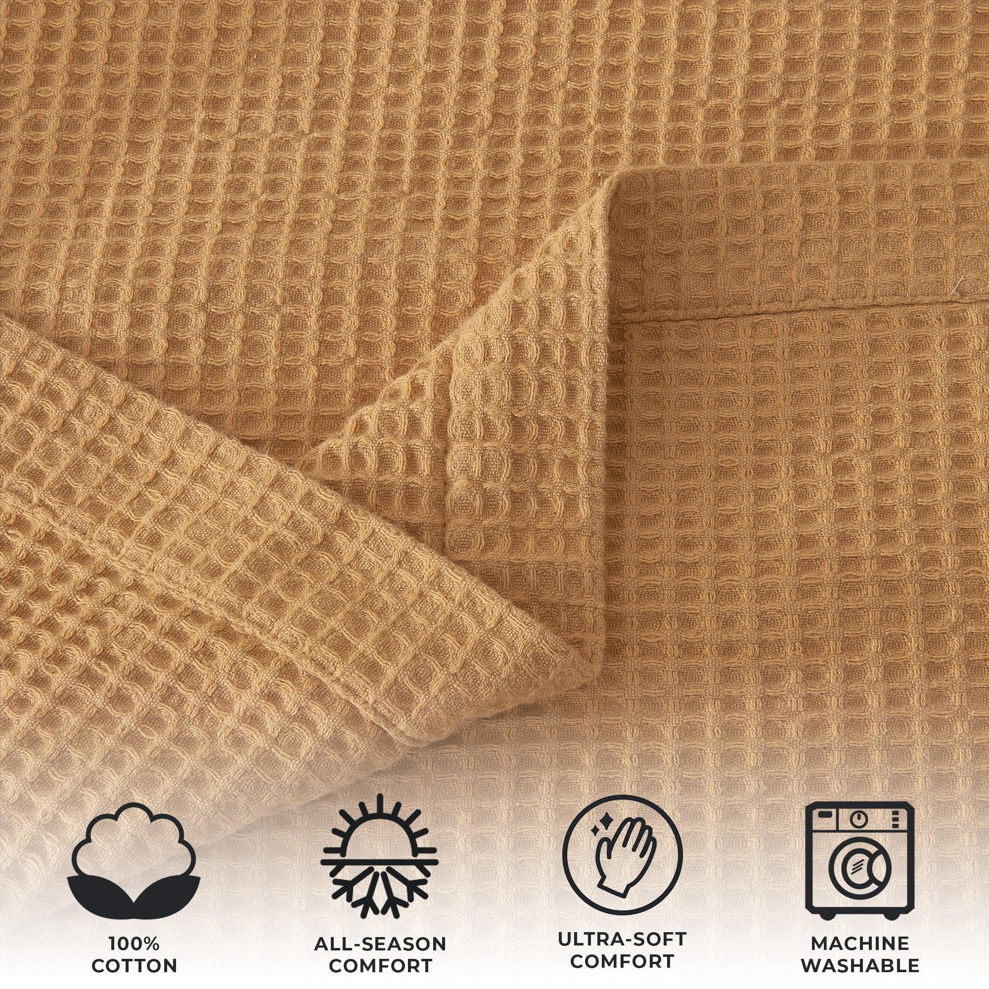 100% Cotton Waffle Weave Blanket - Mikala Collection - Best Buy Furniture
